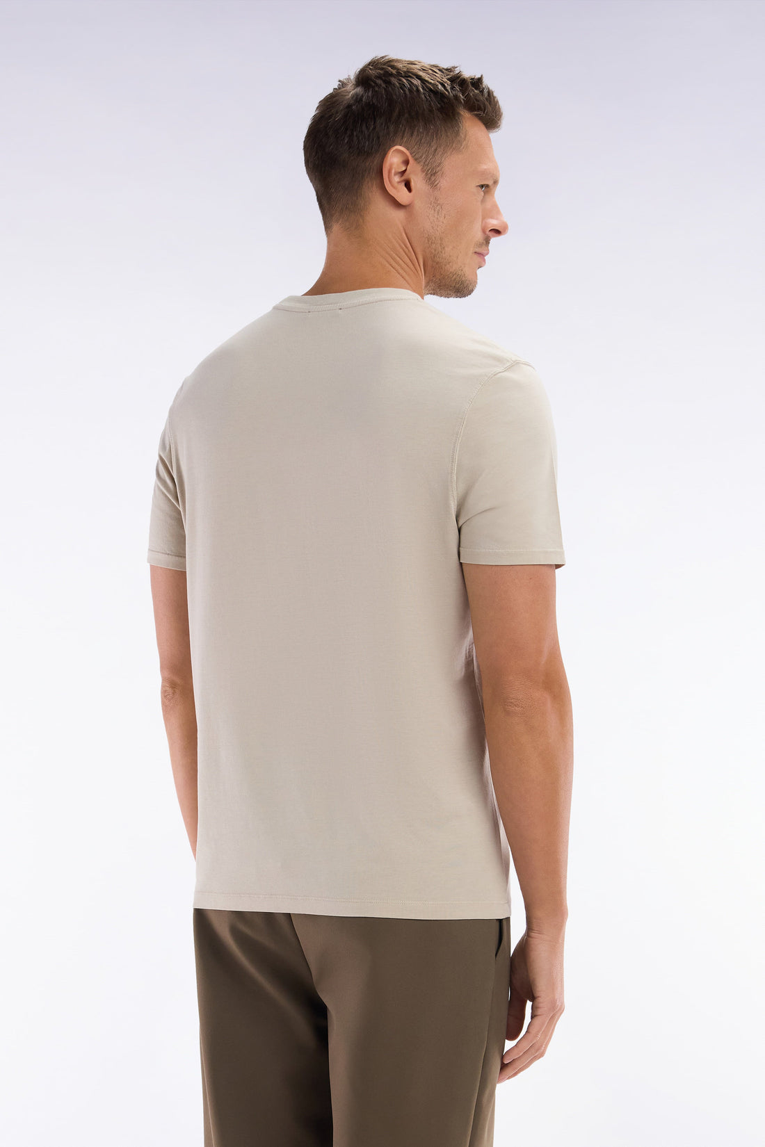 Eden Park_Straight-Fit Beige Short-Sleeved T-Shirt_E25MAITC0001_BEM7_02