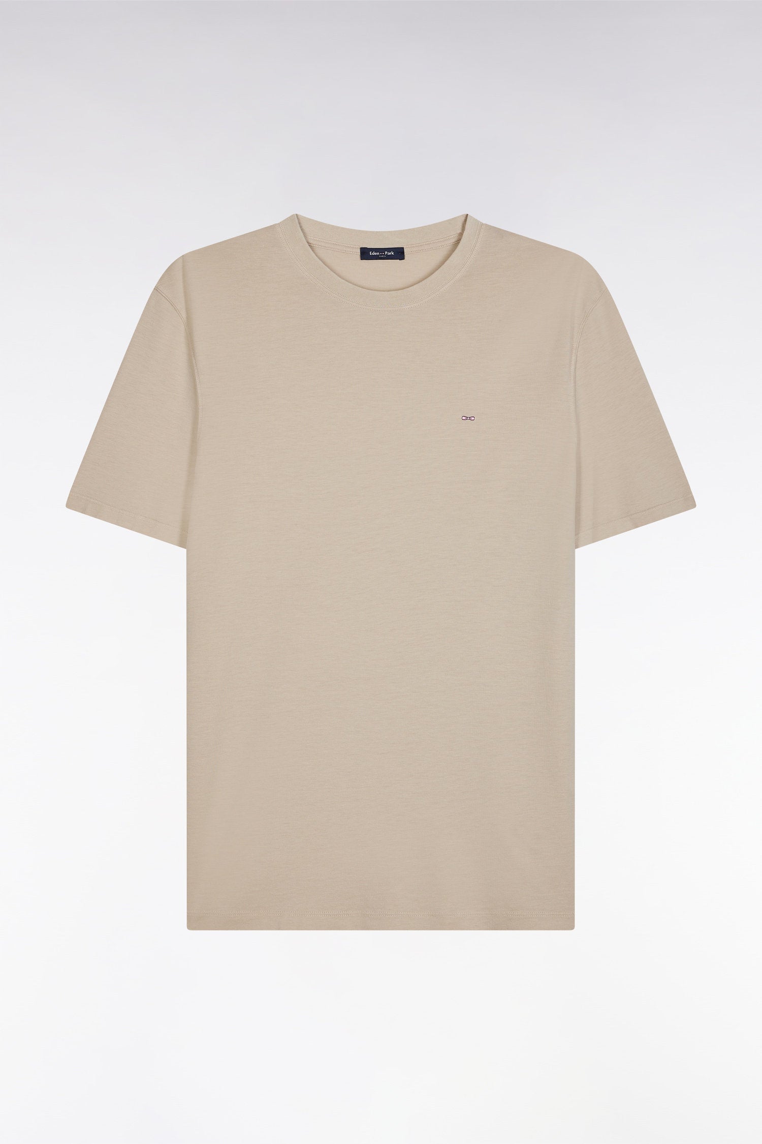 Eden Park_Straight-Fit Beige Short-Sleeved T-Shirt_E25MAITC0001_BEM7_04