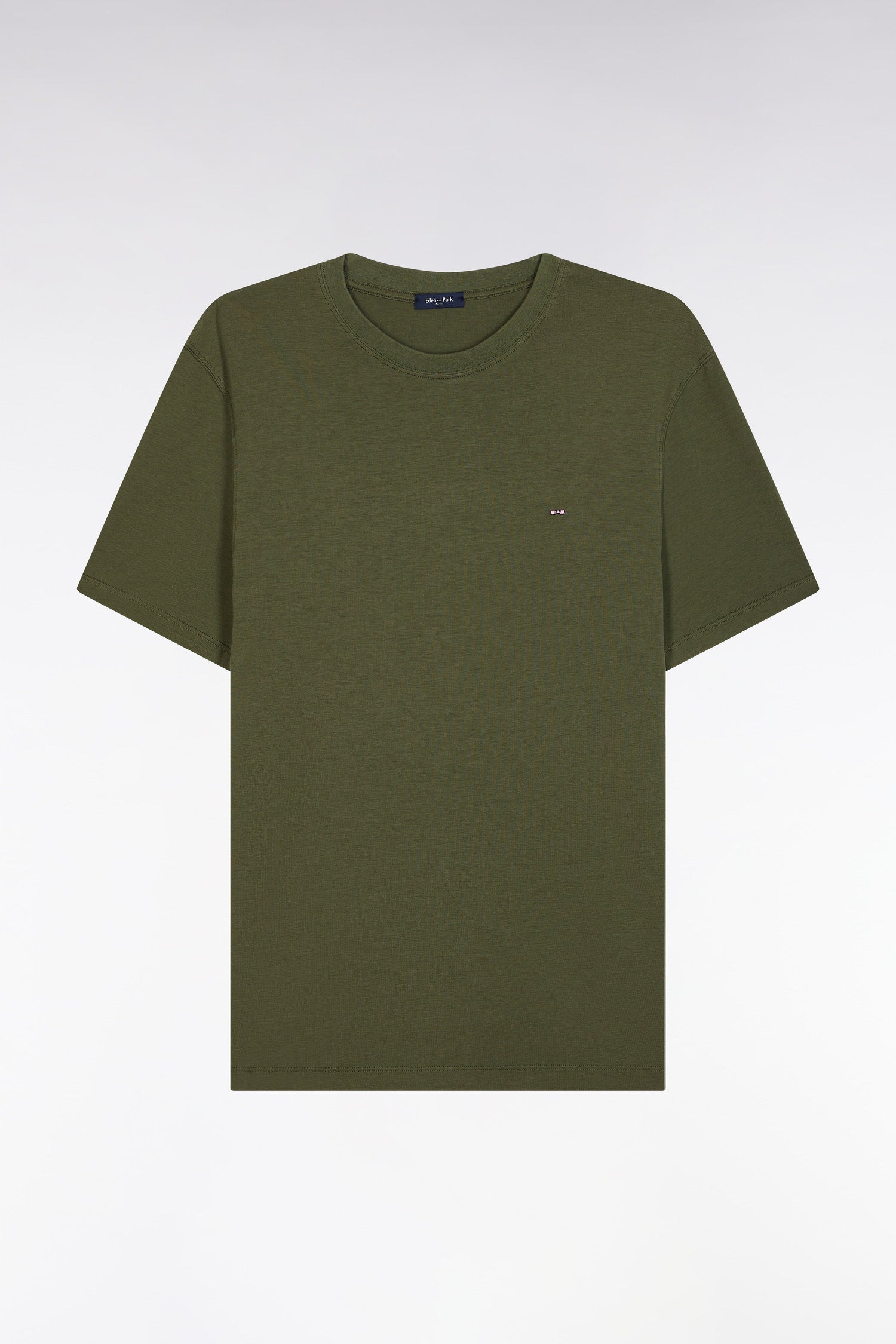 Eden Park_Straight-Fit Khaki Short-Sleeved T-Shirt_E25MAITC0001_KAF5_04
