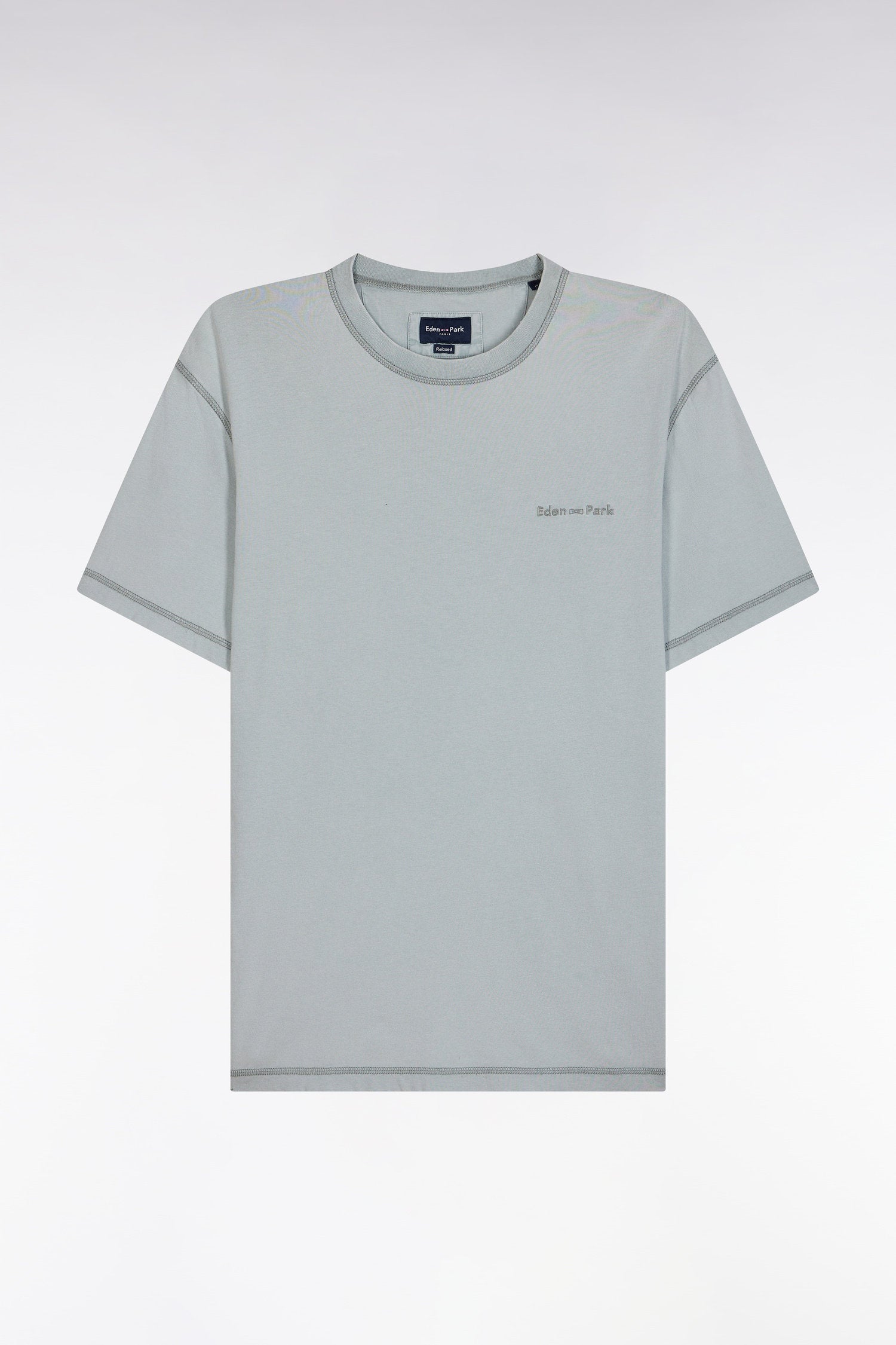 Eden Park_Relaxed-Fit Grey Overdyed Cotton T-Shirt_E25MAITC0002_GRM26_02