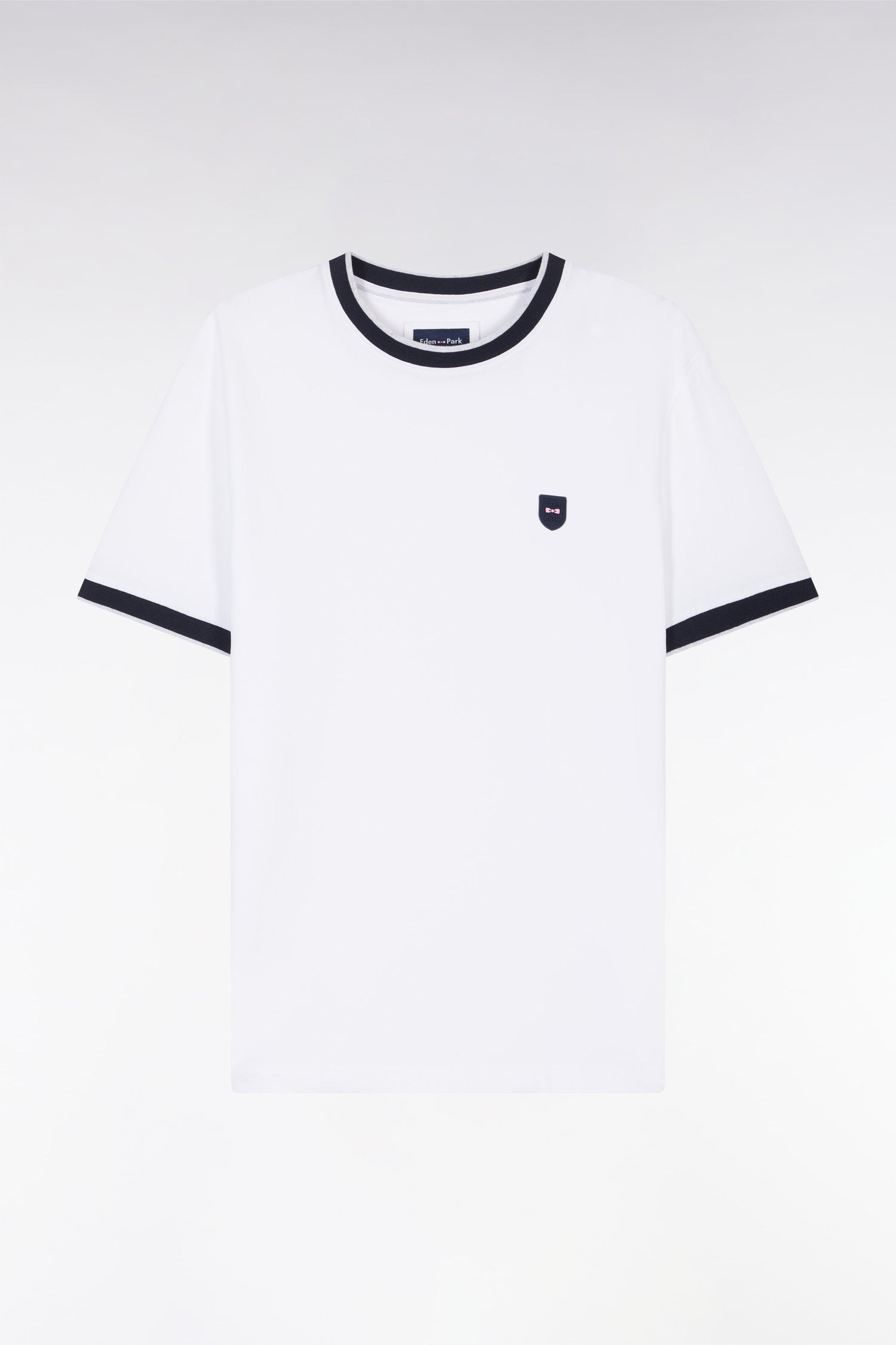 Eden Park_Slim-Fit White Stretch Cotton T-Shirt_E25MAITC0020_BC_02