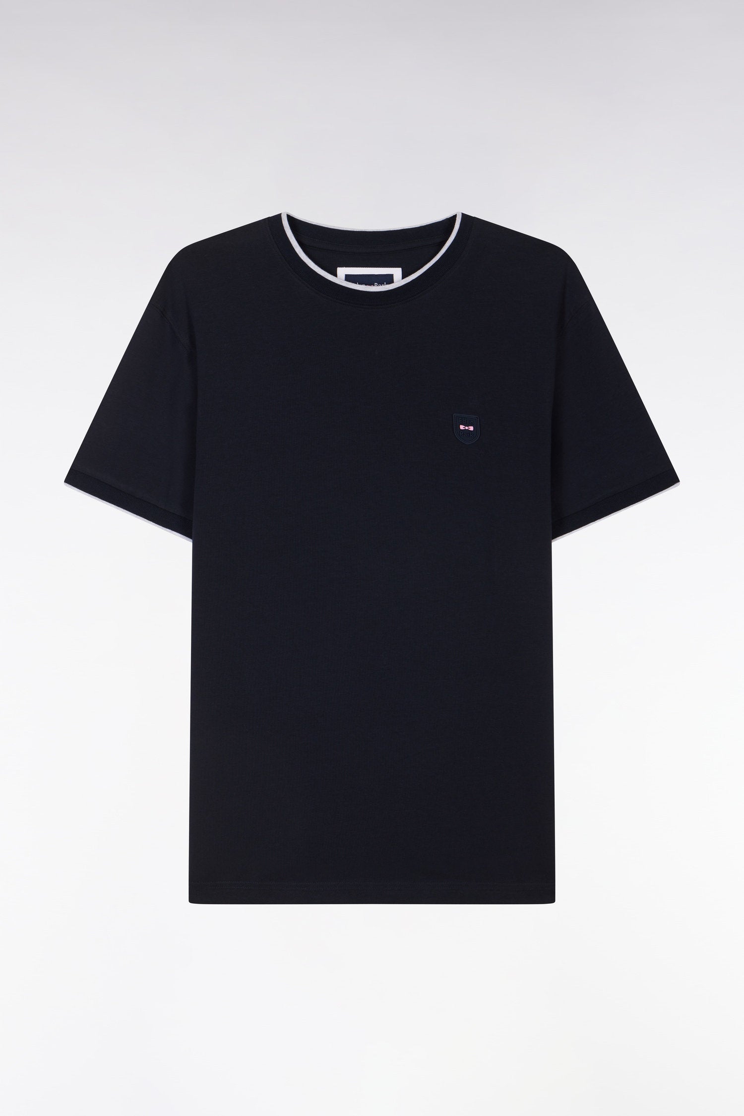 Eden Park_Slim-Fit Navy Stretch Cotton T-Shirt_E25MAITC0020_BLF_02