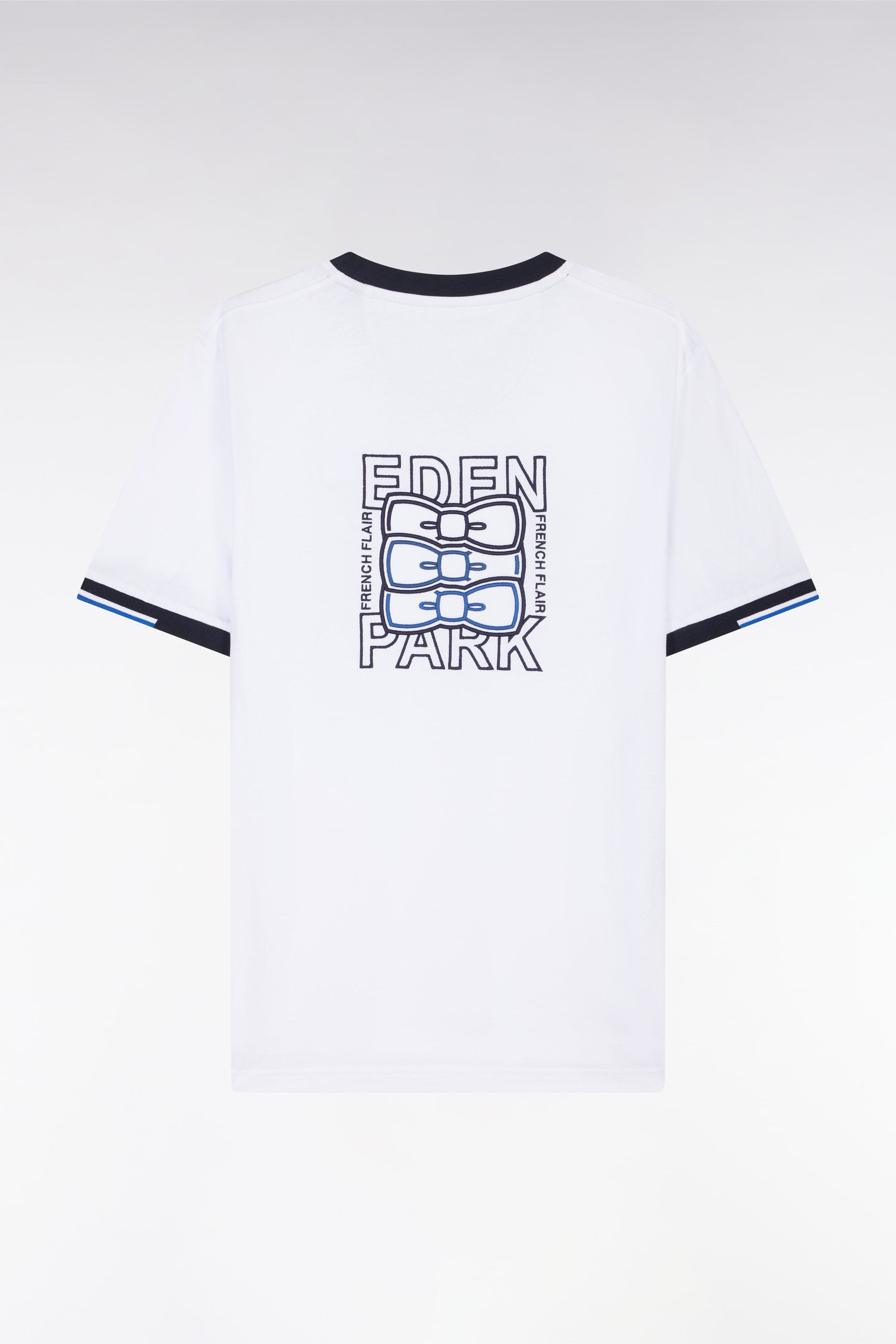 Eden Park_Straight-Fit White Cotton T-Shirt with Back Embroidery_E25MAITC0031_BC_04