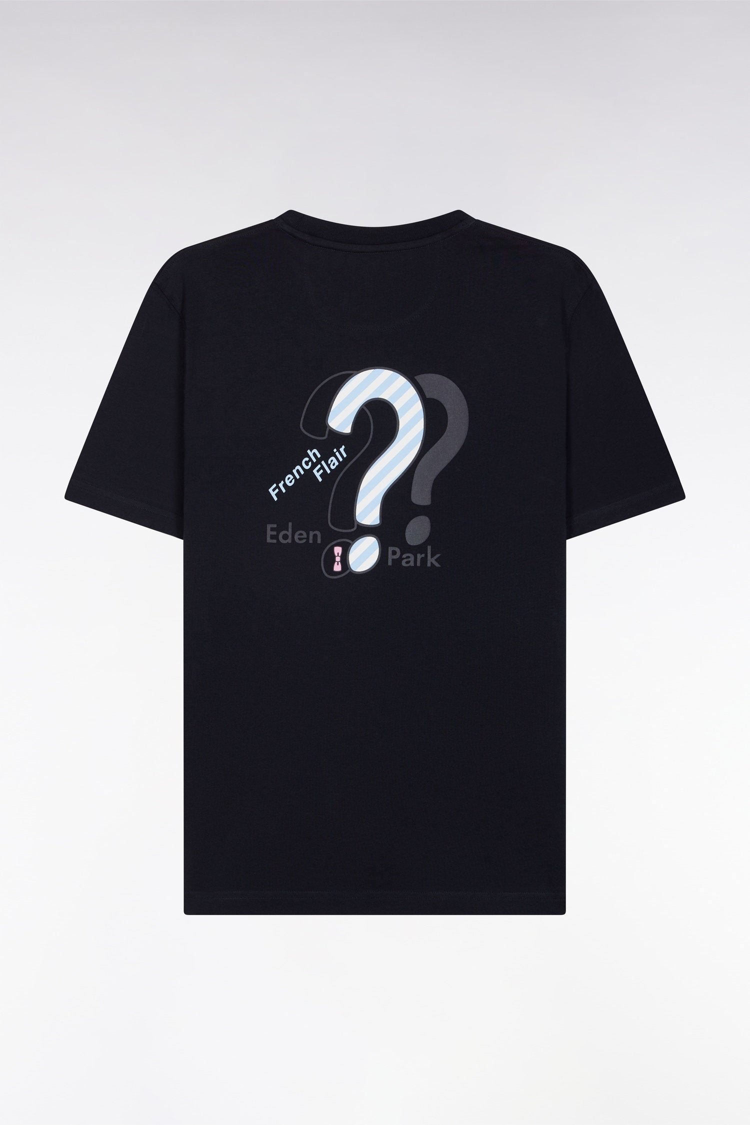 Eden Park_Straight Fit Navy Cotton T-Shirt with Striped Back Embroidery_E25MAITC0040_BLF_04