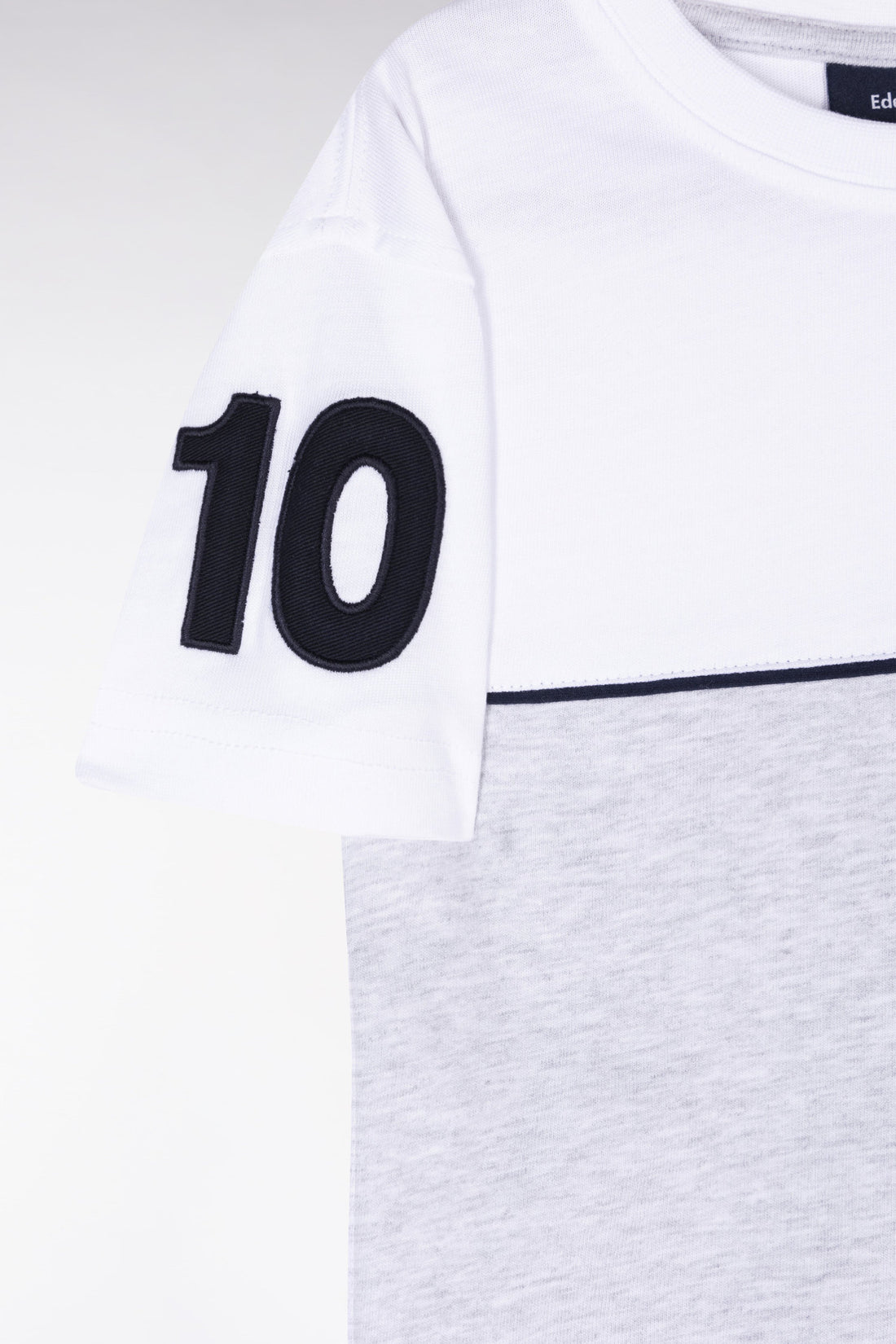 Eden Park_Straight-Fit Two-Tone Grey Cotton T-Shirt_E25MAITC0052_GRC10_02