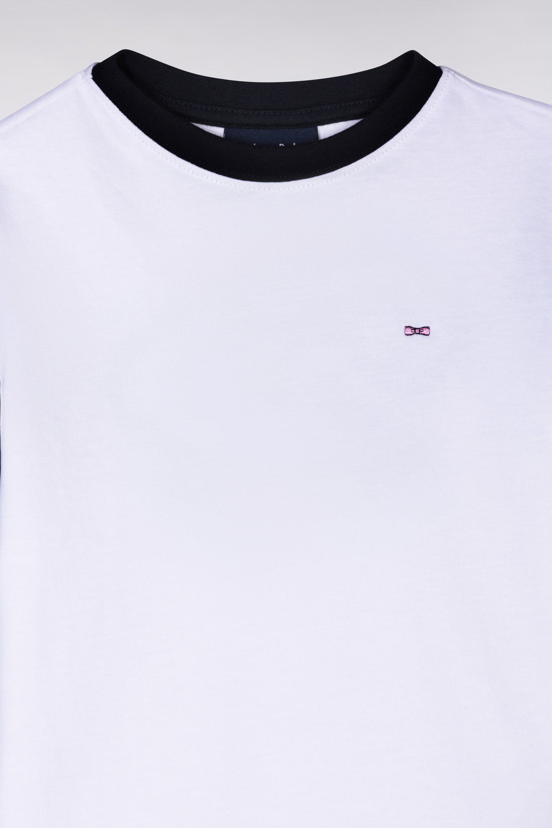Eden Park_Straight-Fit Navy and White Cotton T-Shirt with Striped Back Embroidery_E25MAITC0057_BC_02