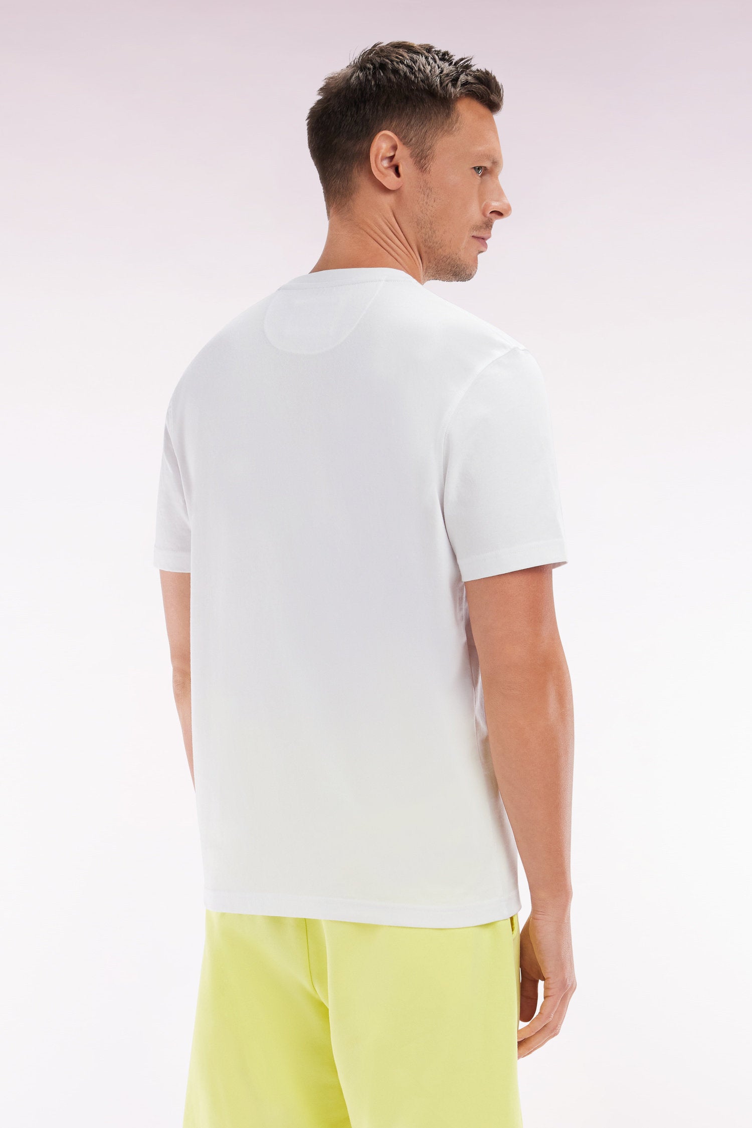 Eden Park_Relaxed-Fit White Cotton T-Shirt with Palm Tree Screen-Print_E25MAITC0069_BC_02