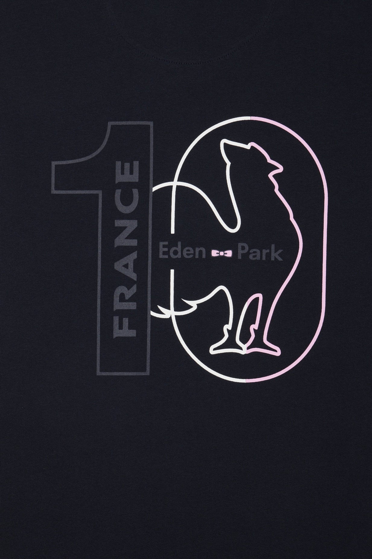 Eden Park_Straight-Fit Two-Tone XV De France T-Shirt in Navy Cotton with Rooster Embroidery_E25MAITC0076_BLF_05