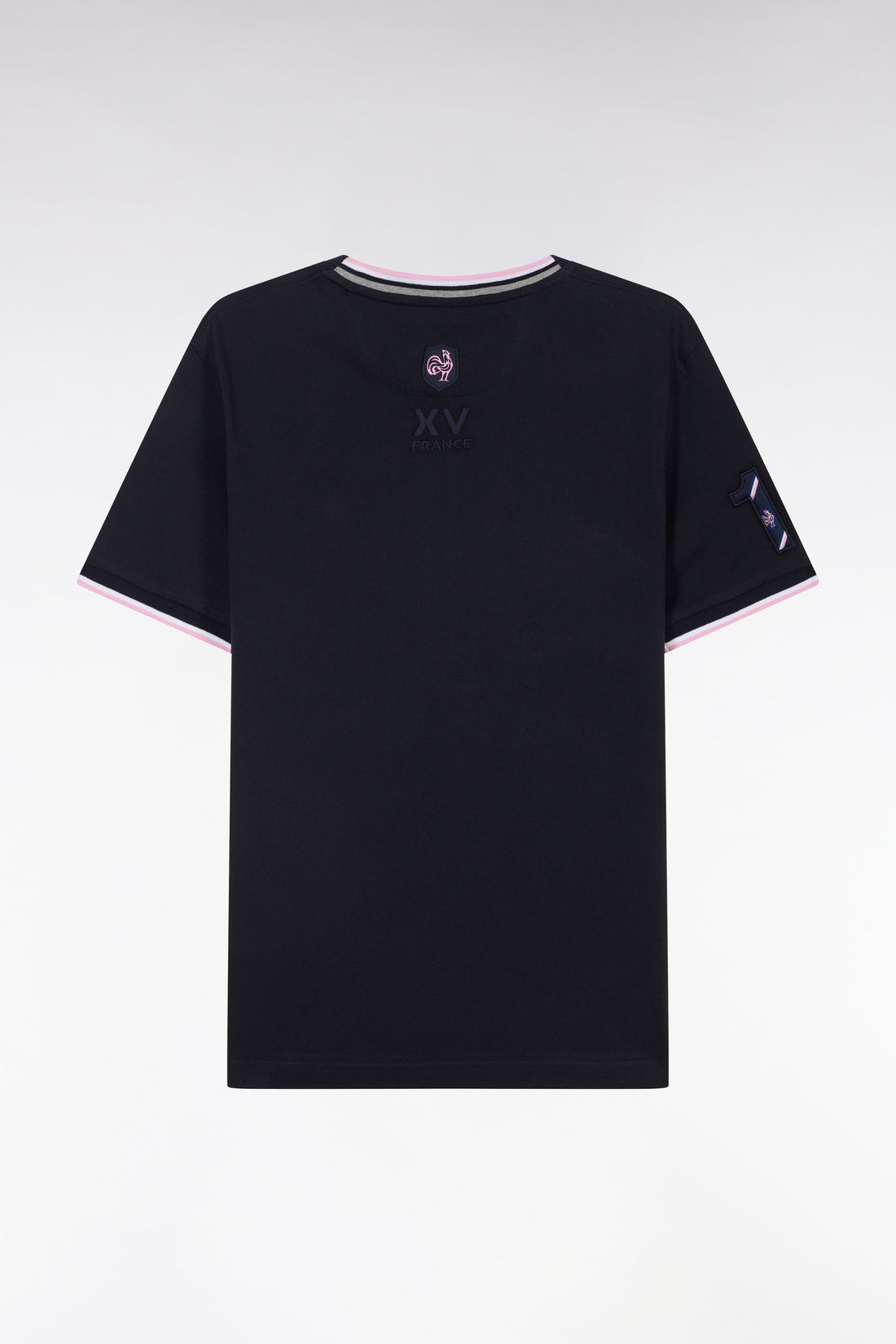 Eden Park_Straight-Fit XV De France T-Shirt in Navy Cotton with 10 Embroidery_E25MAITC0078_BLF_02