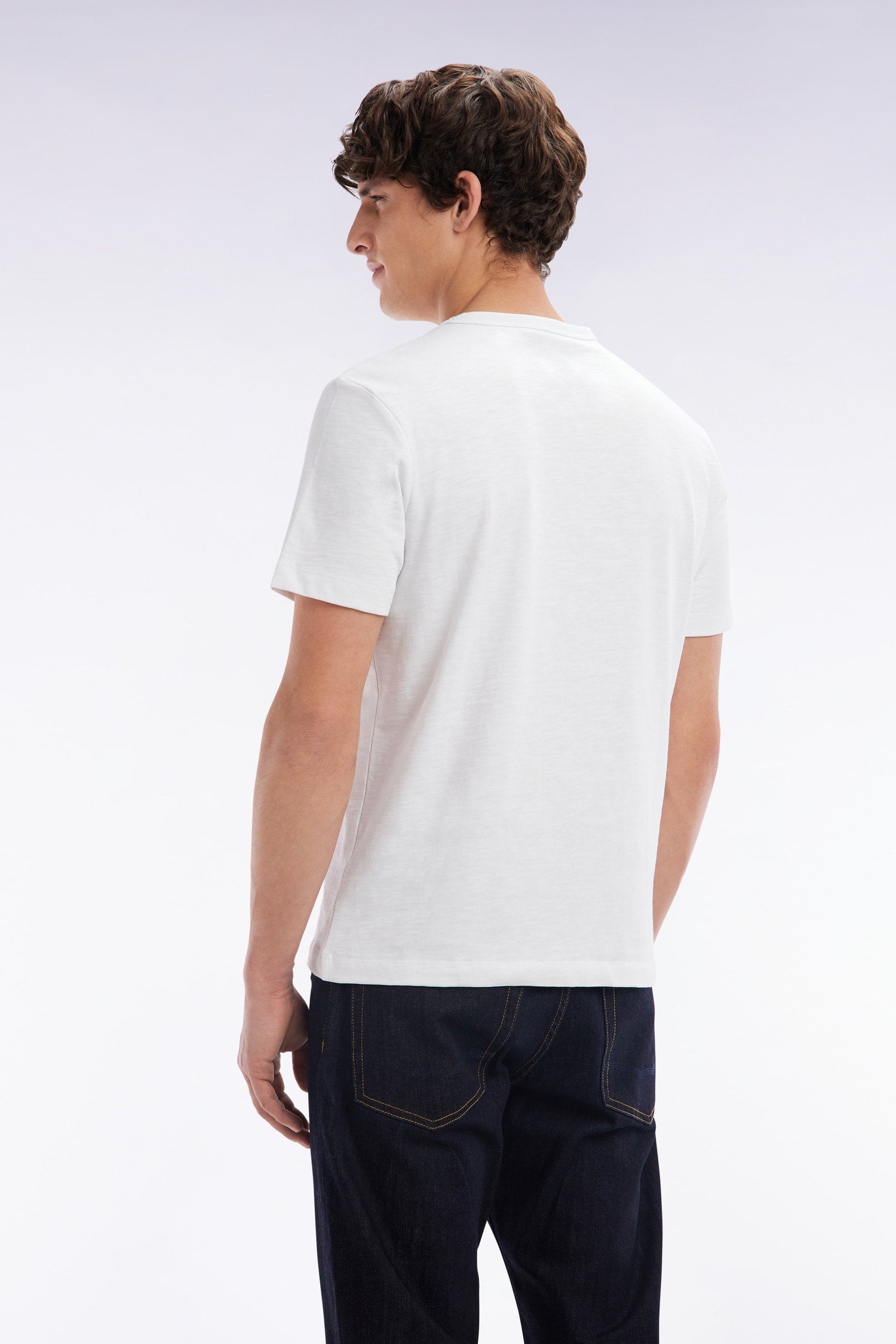 Eden Park_Straight Fit White Slub Cotton Jersey T-Shirt_E25MAITC0079_BC_02