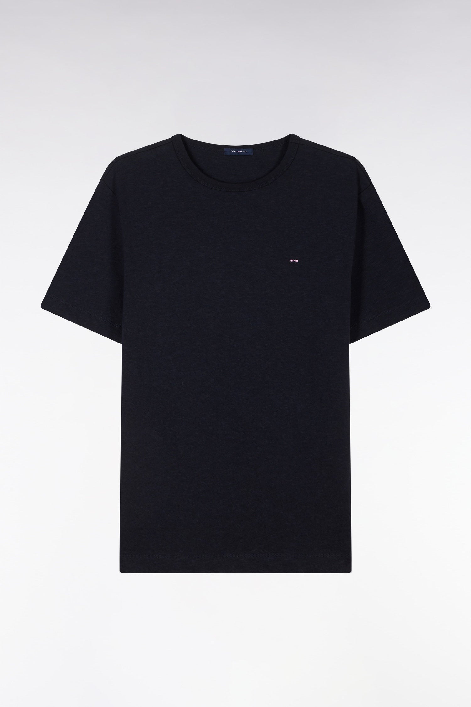 Eden Park_Straight Fit Navy Slub Cotton Jersey T-Shirt_E25MAITC0079_BLF_04