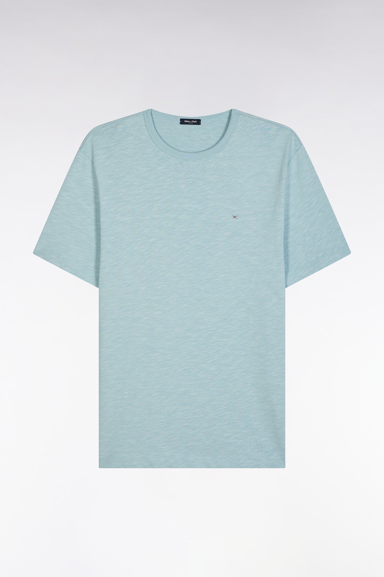 Eden Park_Straight Fit Sea Green Slub Cotton Jersey T-Shirt_E25MAITC0079_VEC18_04