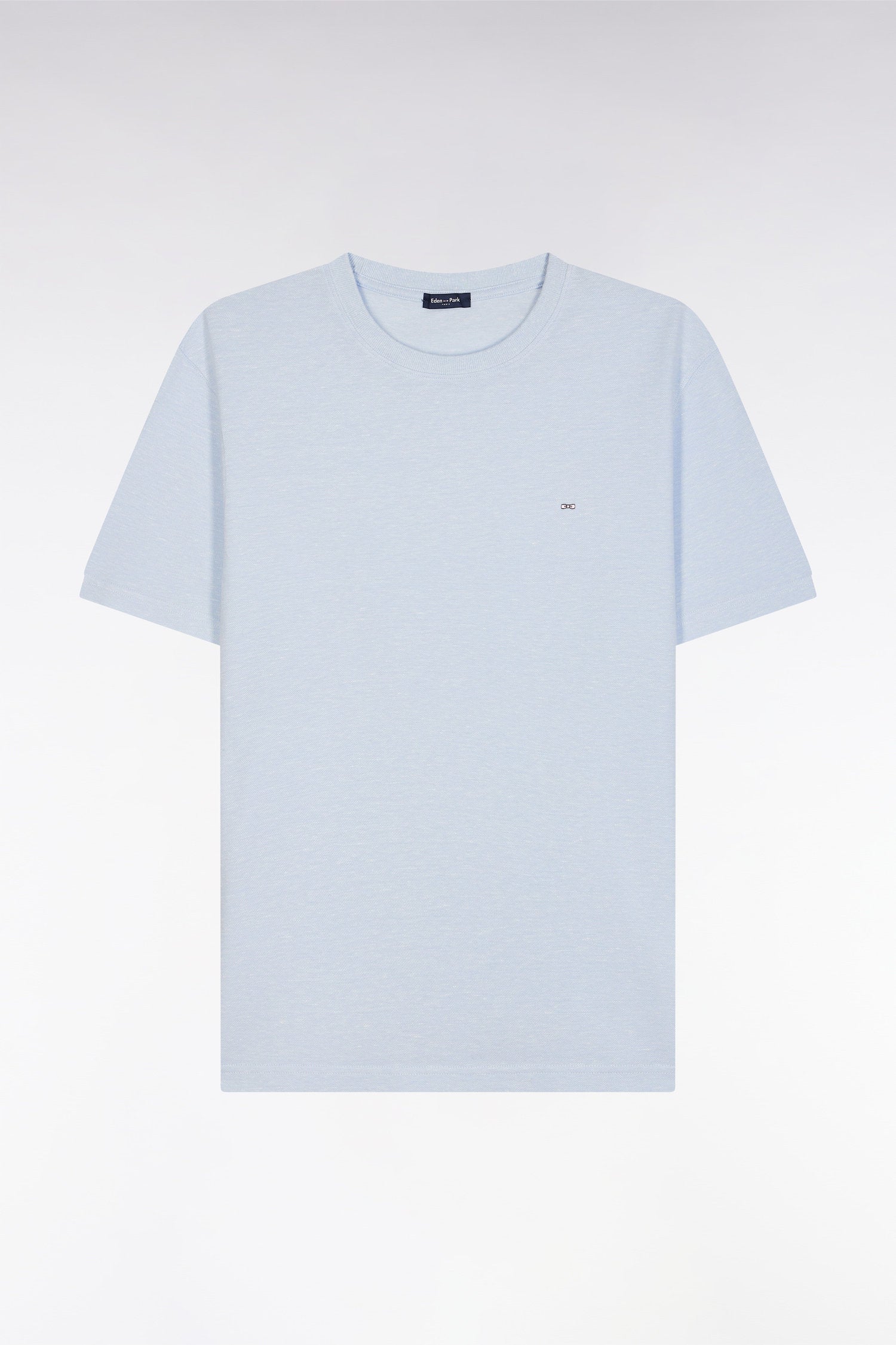 Eden Park_Straight-Fit Light Grey T-Shirt in Cotton and Linen Blend_E25MAITC0080_BLC6_04