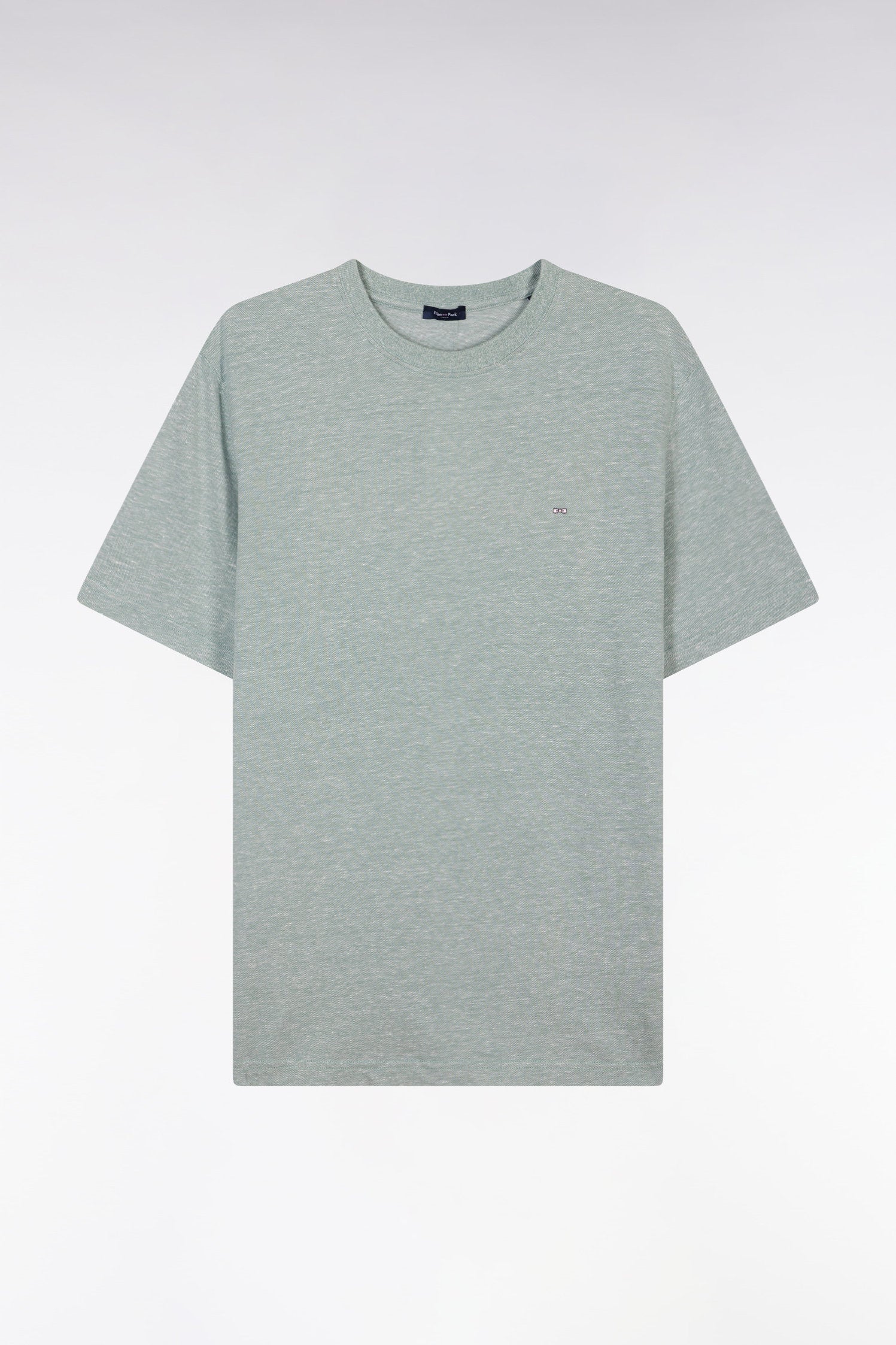 Eden Park_Straight-Fit Medium Grey T-Shirt in Cotton and Linen Blend_E25MAITC0080_GRM26_04