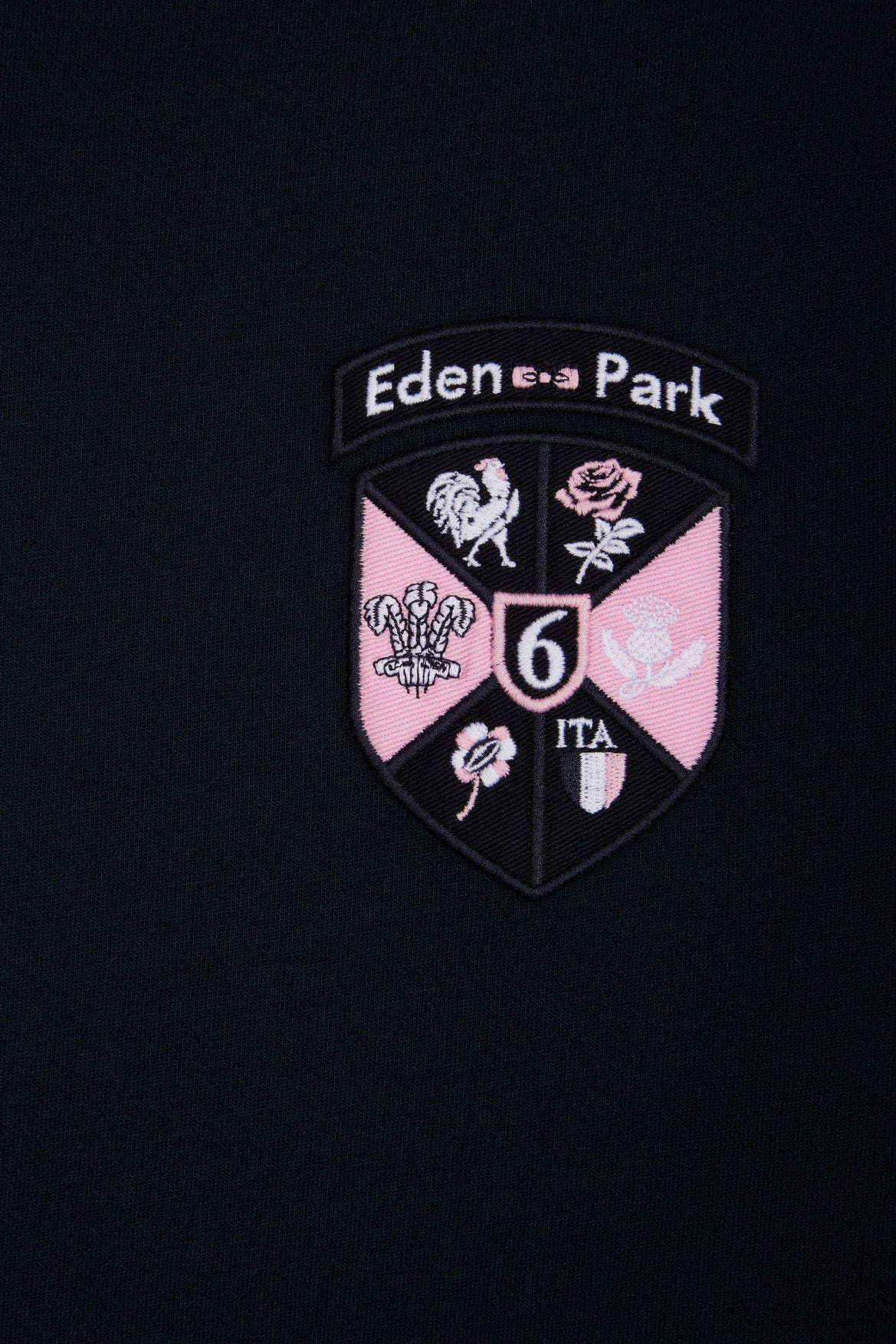 Eden Park_Straight-Fit Navy Cotton T-Shirt with 6 Nations Patch_E25MAITC0085_BLF_05