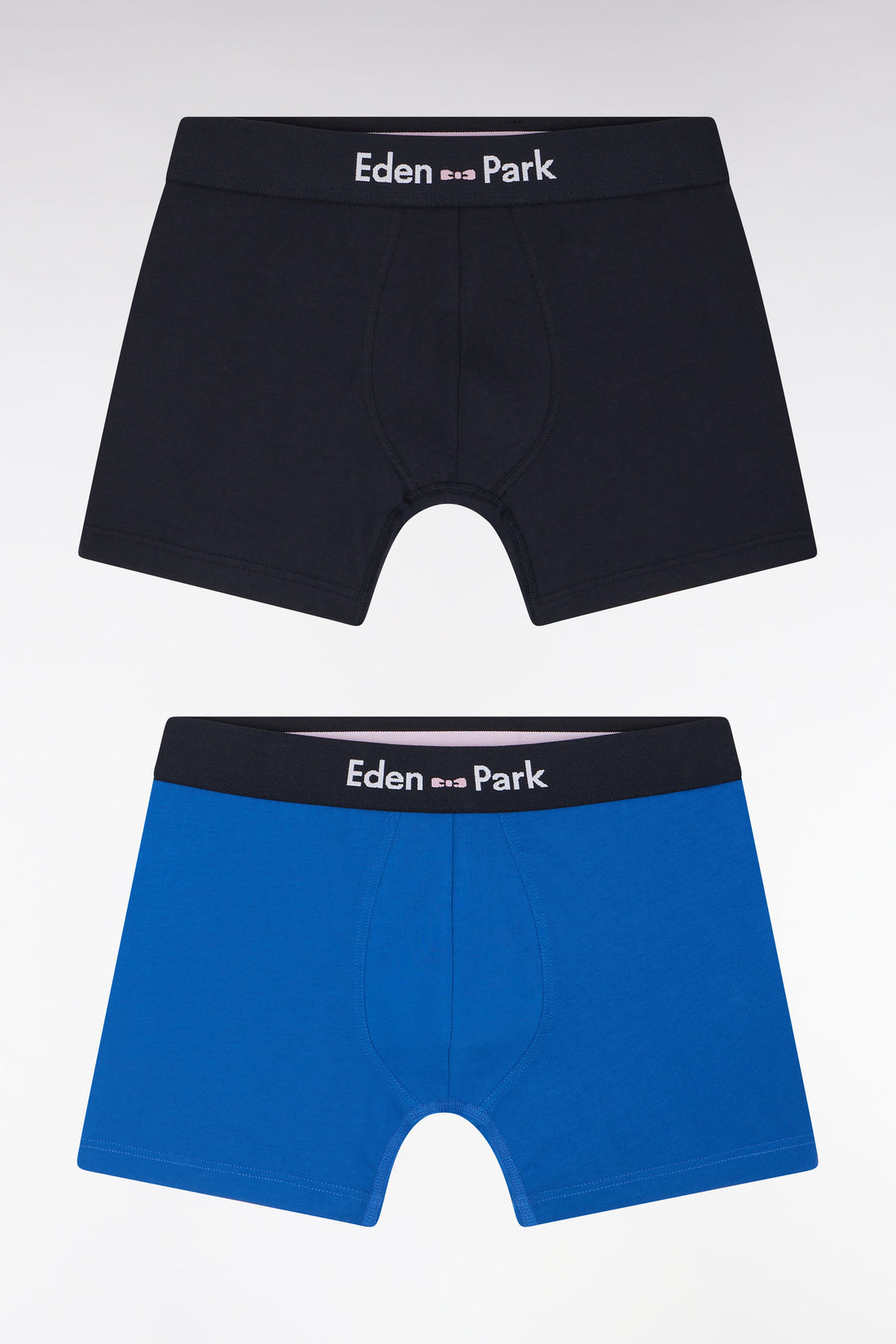 Eden Park_Pack of Navy and Blue Stretch Cotton Jersey Boxer Briefs_E25SVEPK0003_BLM33_01