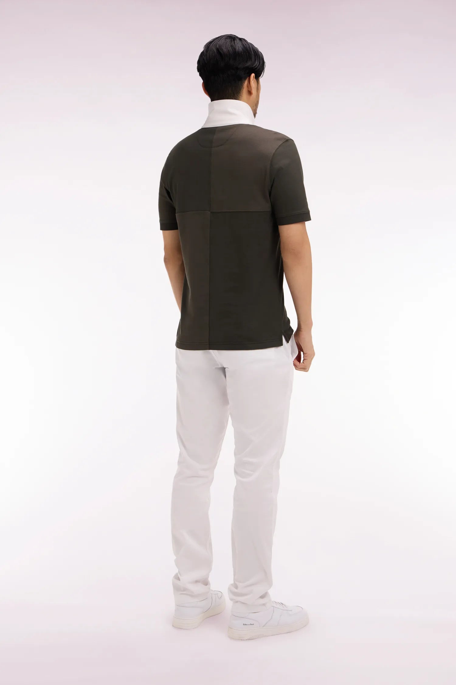 Eden Park 0 Men Regular-Fit Chino Pants in White Stretch Cotton SKU: E26BAS0C0001_BC Image 04