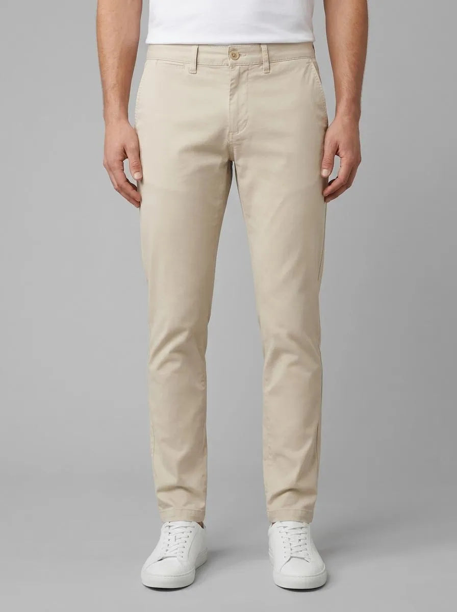 Eden Park 0 Men Regular-Fit Chino Pants in Beige Stretch Cotton SKU: E26BAS0C0001_BEC18 Image 00