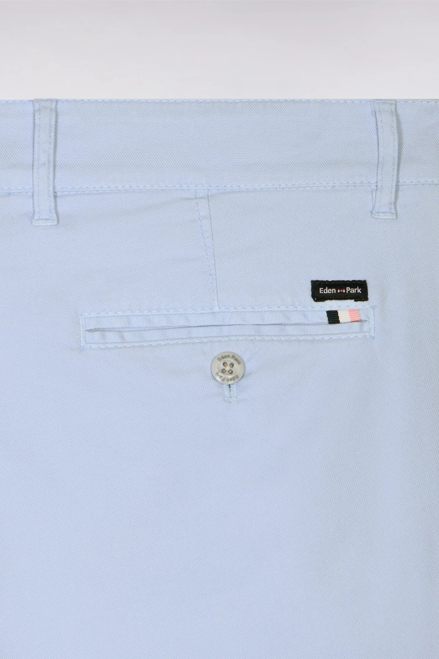 Eden Park Sky Blue Men Sky Blue Lyocell and Stretch Cotton Chino Pants SKU: E26BAS0C0005_BLC6 Image 06
