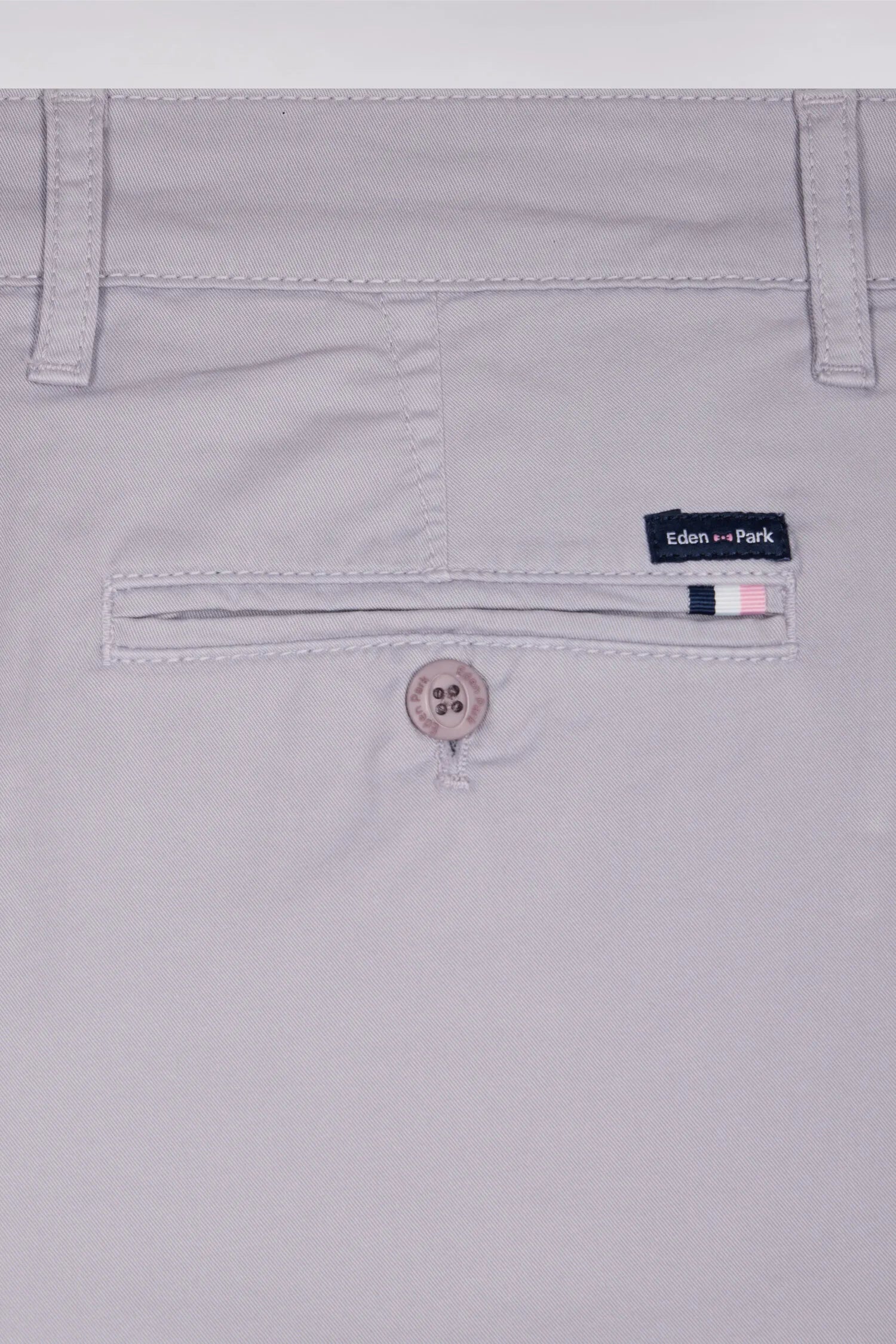 Eden Park Grey Men Chino Bermuda Shorts in Grey Stretch Gabardine SKU: E26BASBE0001_GRM20 Image 06