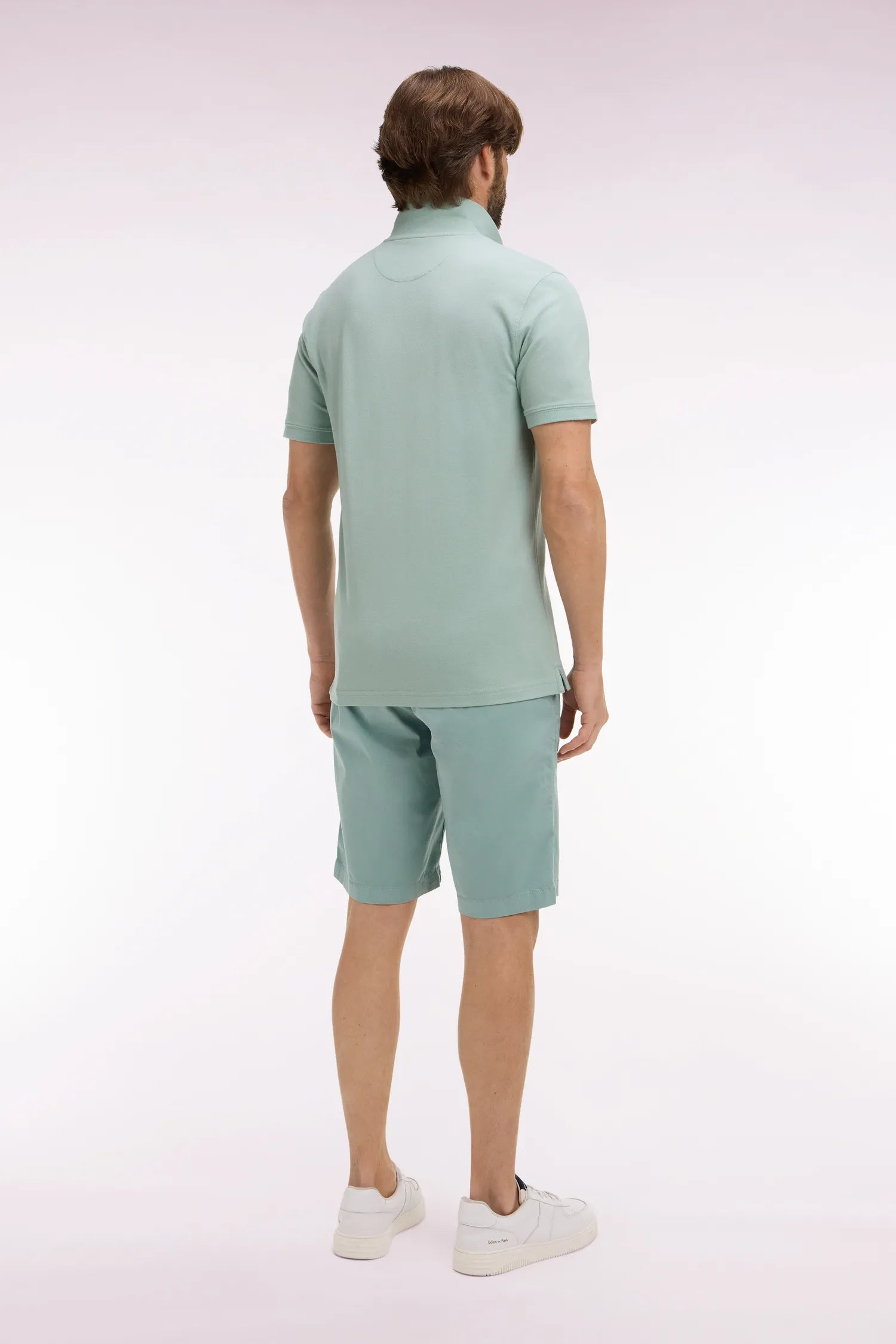 Eden Park Green Men Chino Bermuda Shorts in Aqua Green Stretch Gabardine SKU: E26BASBE0001_VEM39 Image 05
