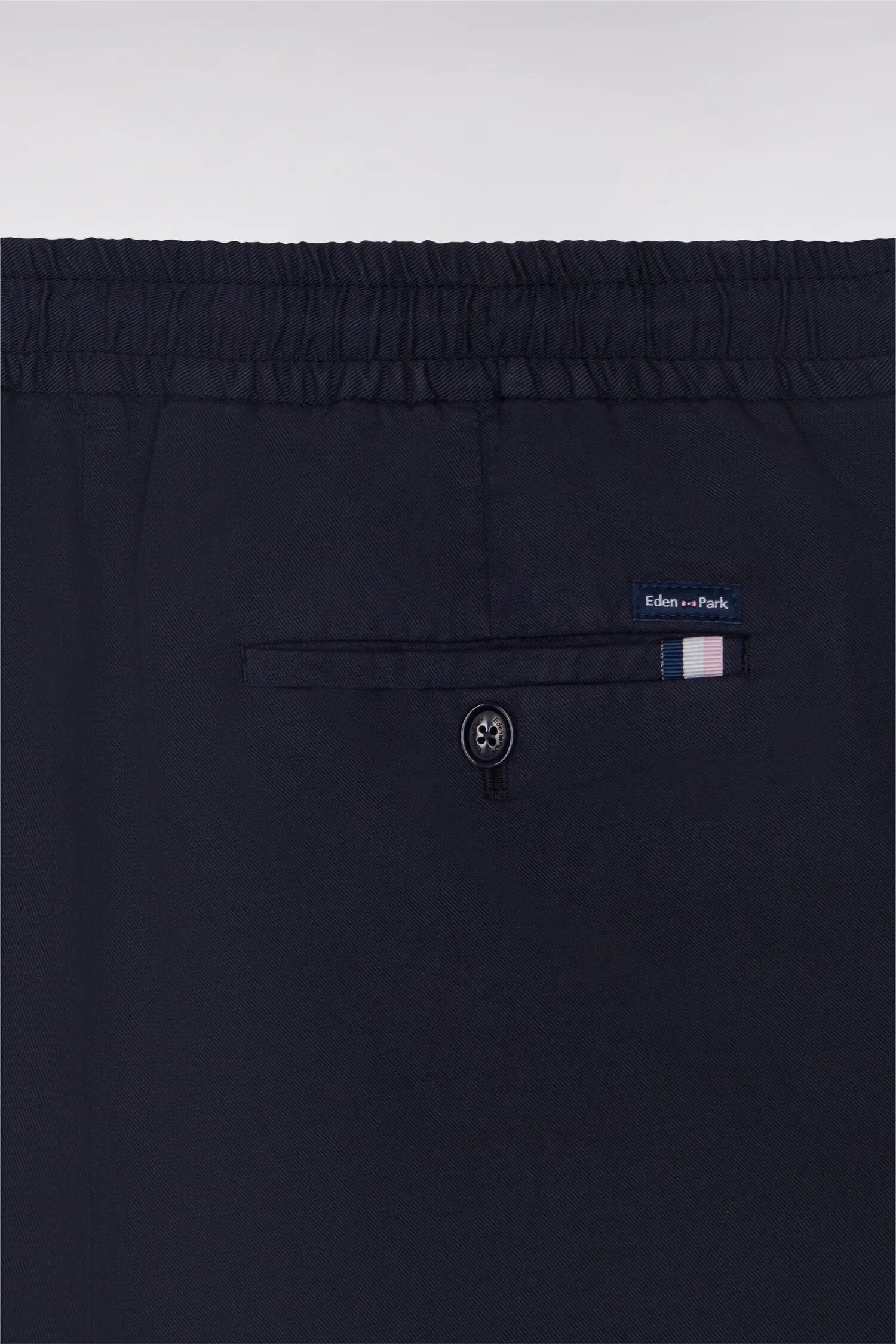 Eden Park Navy Blue Men Modern Fit Navy Cotton Linen and Lyocell Pants SKU: E26BASPA0003_BLF Image 06