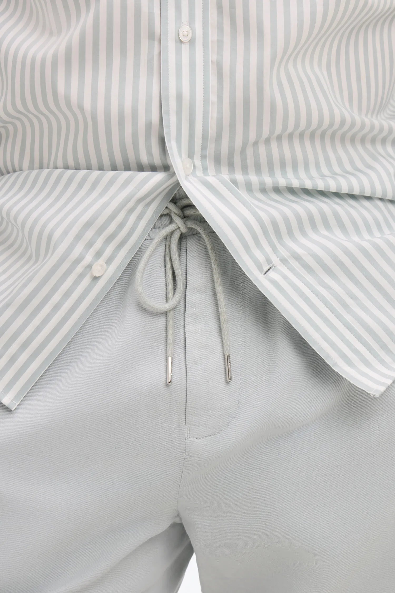 Eden Park Light Gray Men Light Gray Cotton Linen and Lyocell Pants Modern Cut SKU: E26BASPA0003_GRC14 Image 04