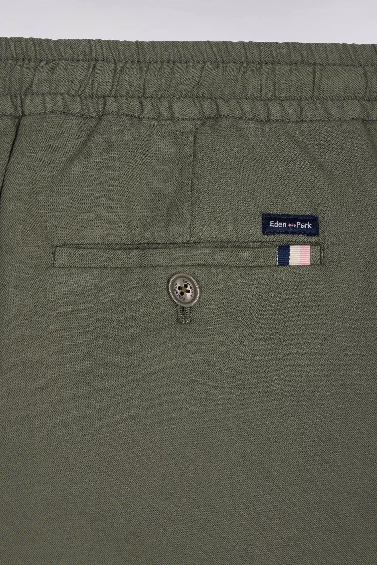 Eden Park Khaki Men Modern Fit Khaki Cotton Linen and Lyocell Pants SKU: E26BASPA0003_KAF8 Image 06