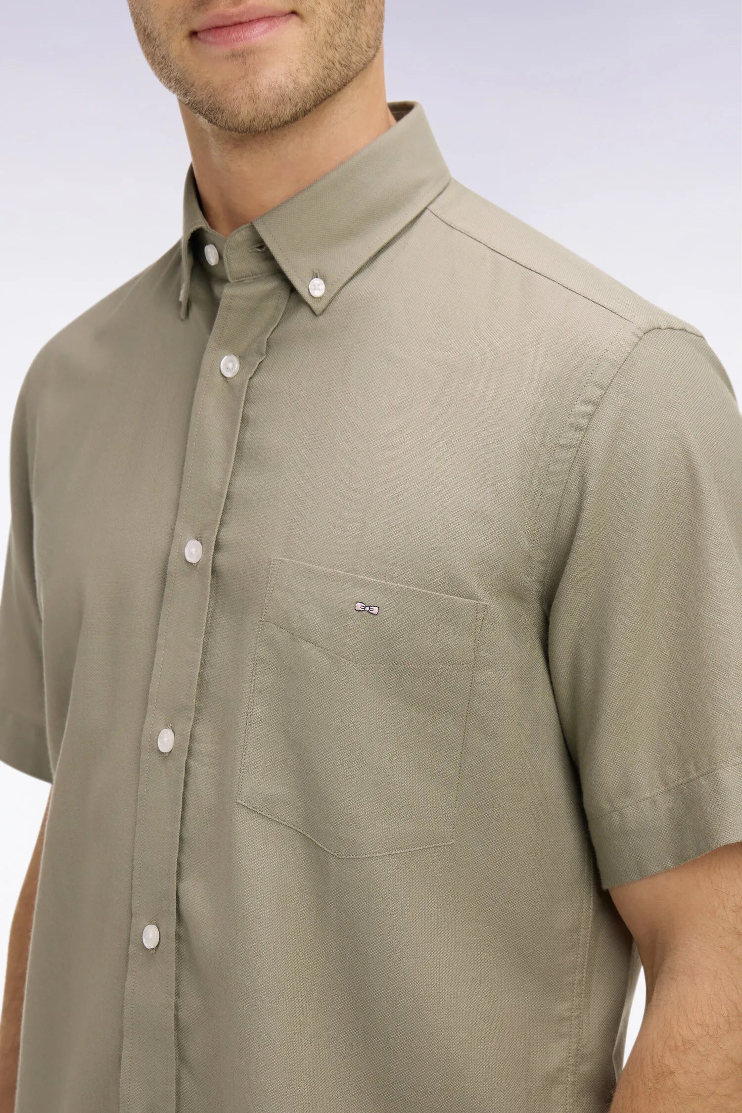 Eden Park Khaki Men Short-Sleeved Khaki Cotton PiquŽ Shirt SKU: E26CHECC0001_BEF3 Image 04