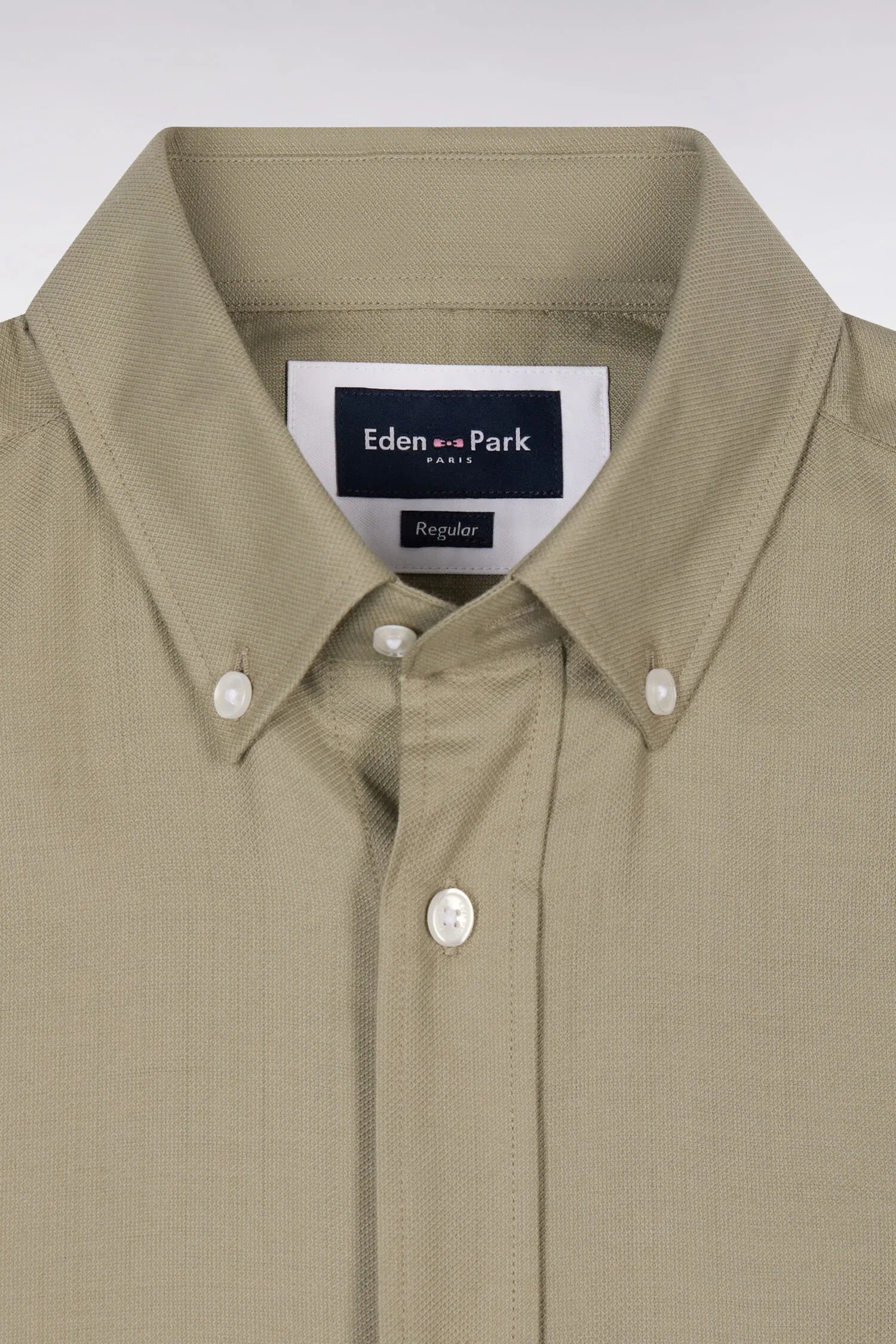 Eden Park Khaki Men Short-Sleeved Khaki Cotton PiquŽ Shirt SKU: E26CHECC0001_BEF3 Image 06