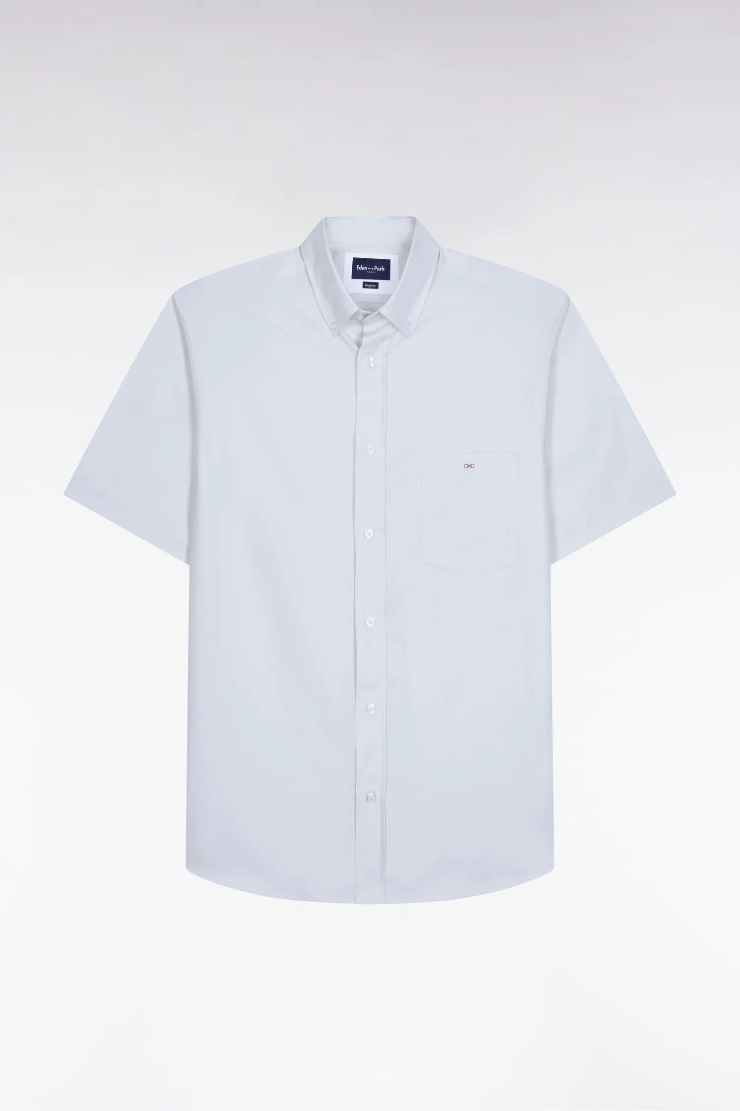 Eden Park Sky Blue Men Short-Sleeved Shirt in Sky-Dyed Cotton SKU: E26CHECC0002_BLC25 Image 02