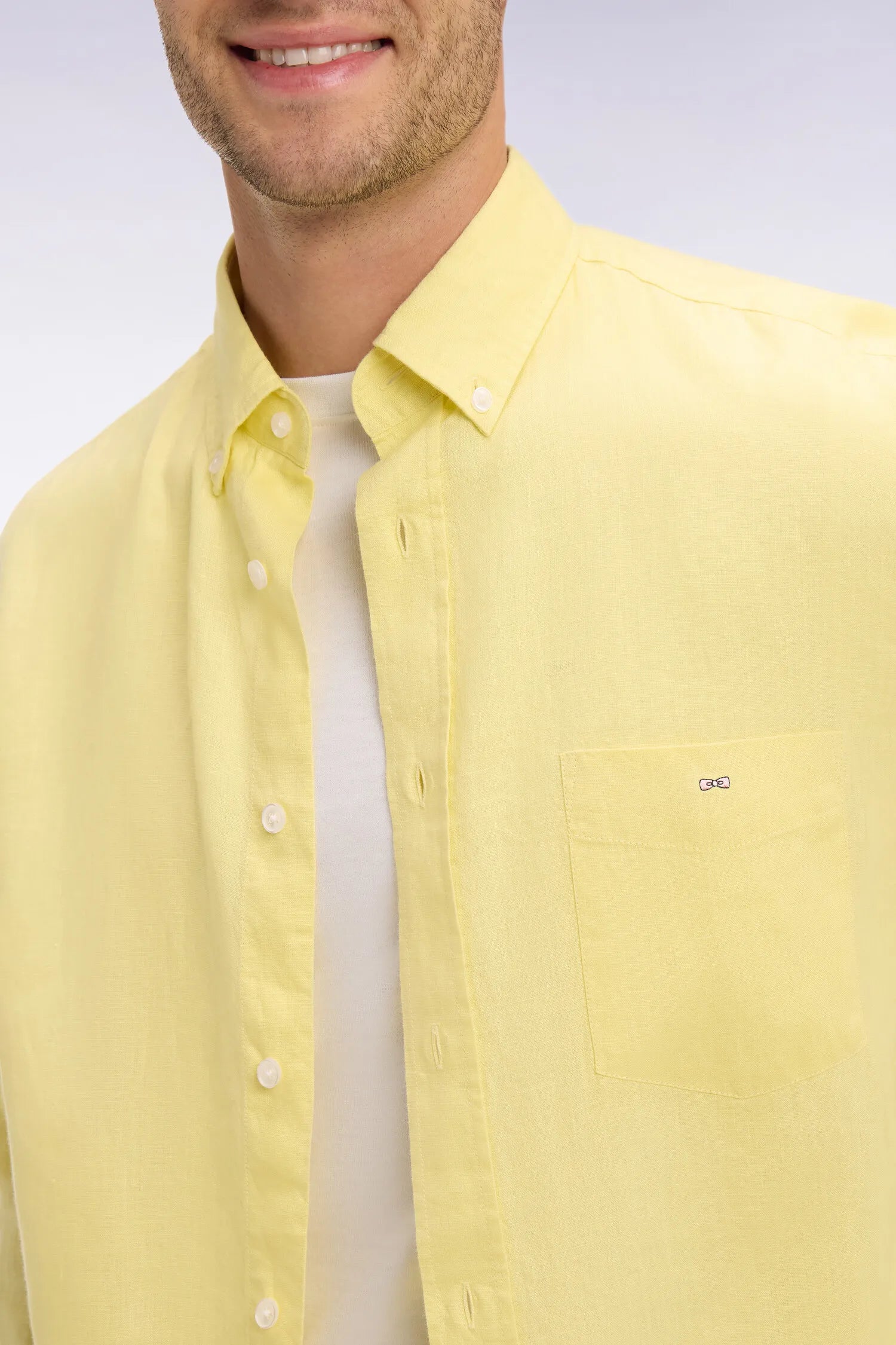 Eden Park Yellow Men Straight Yellow Linen Shirt SKU: E26CHECL0001_JAC16 Image 04