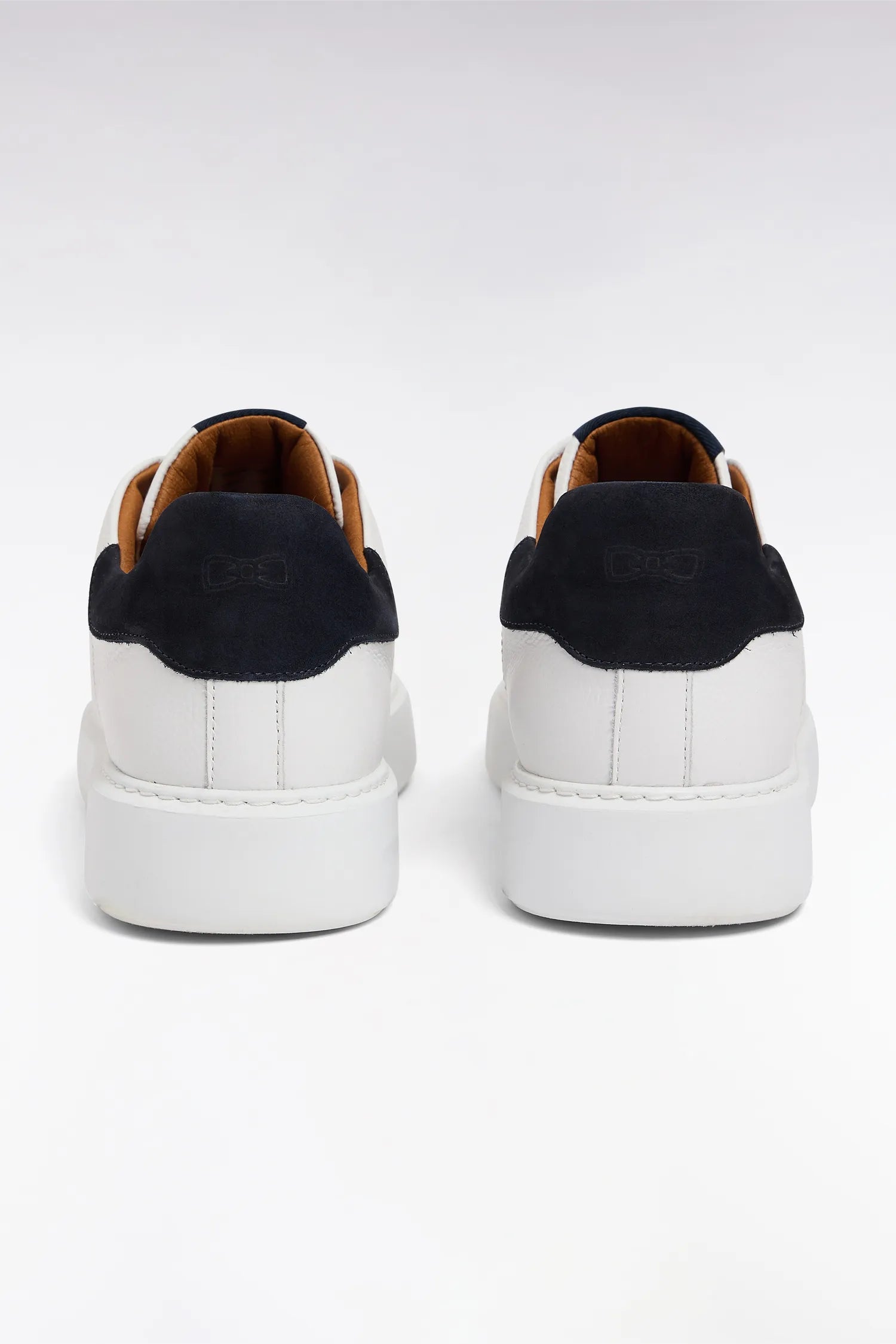 Eden Park 0 Men White Grained Leather Sneakers SKU: E26CHSTE0010_BC Image 03
