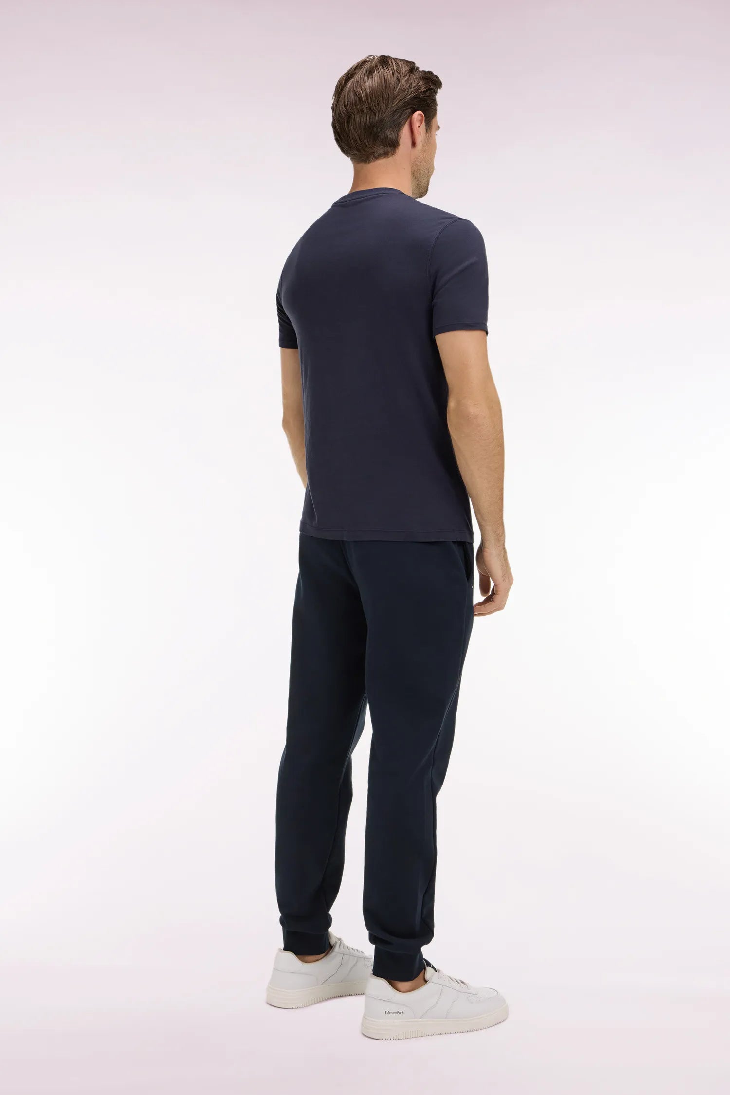 Eden Park 0 Men Plain Navy Cotton Fleece Joggers SKU: E26MAIJO0003_BLF Image 04