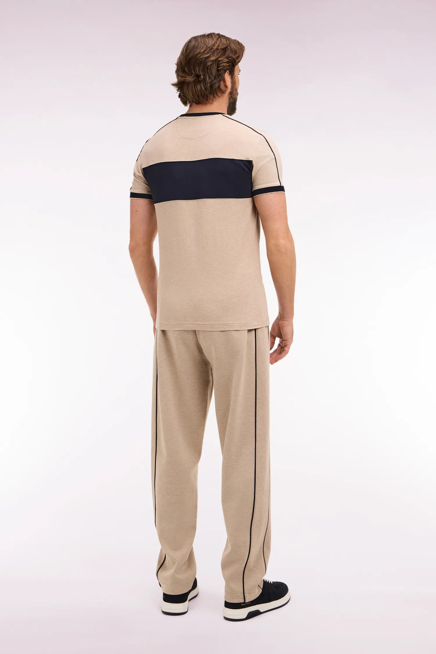 Eden Park 0 Men Regular Fit Beige Cotton Blend Jogging Pants SKU: E26MAIJO0005_BEC13 Image 04