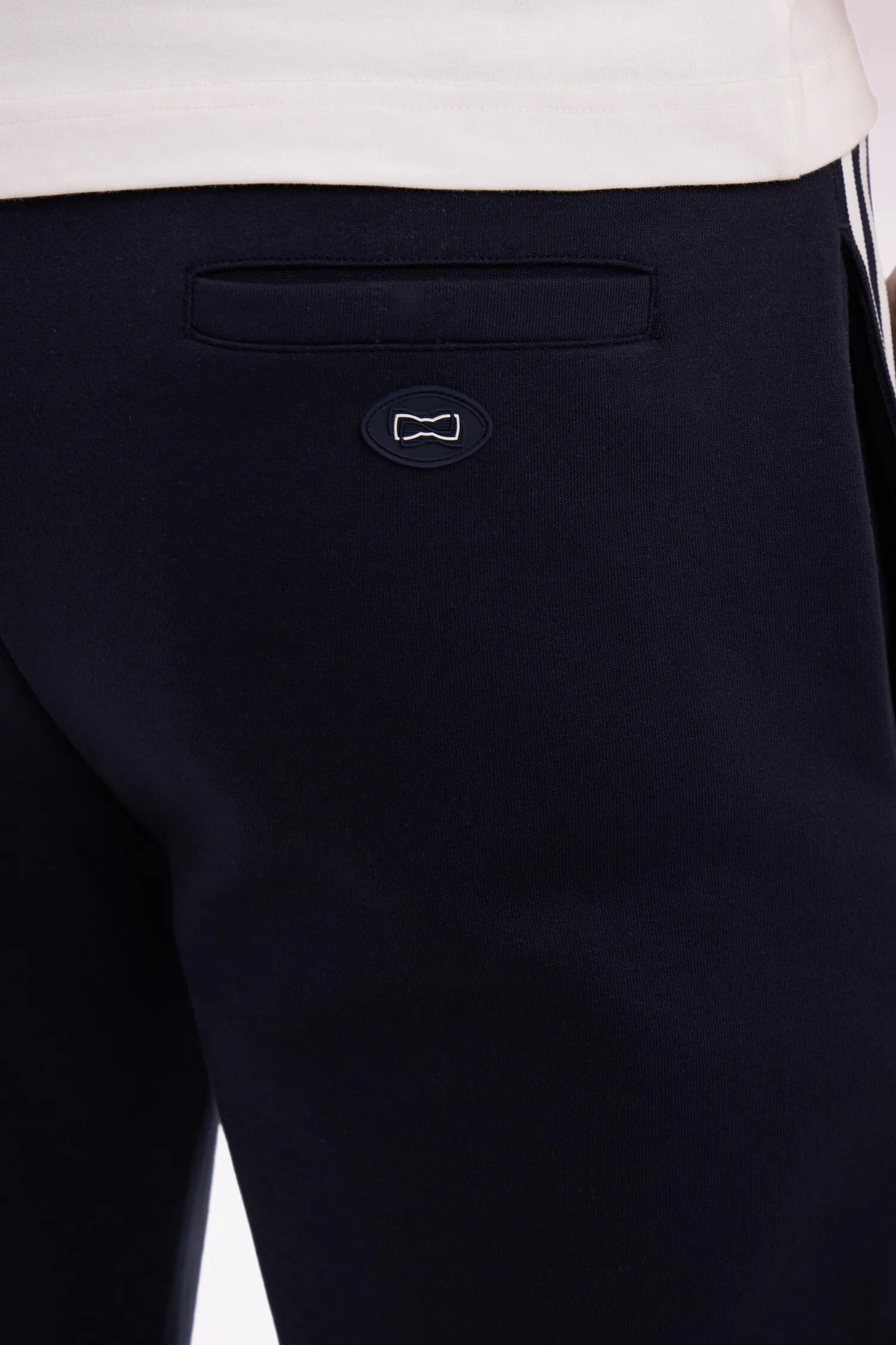 Eden Park 0 Men Regular Fit Navy Cotton Blend Joggers with Contrasting Panels SKU: E26MAIJO0007_BLF Image 03