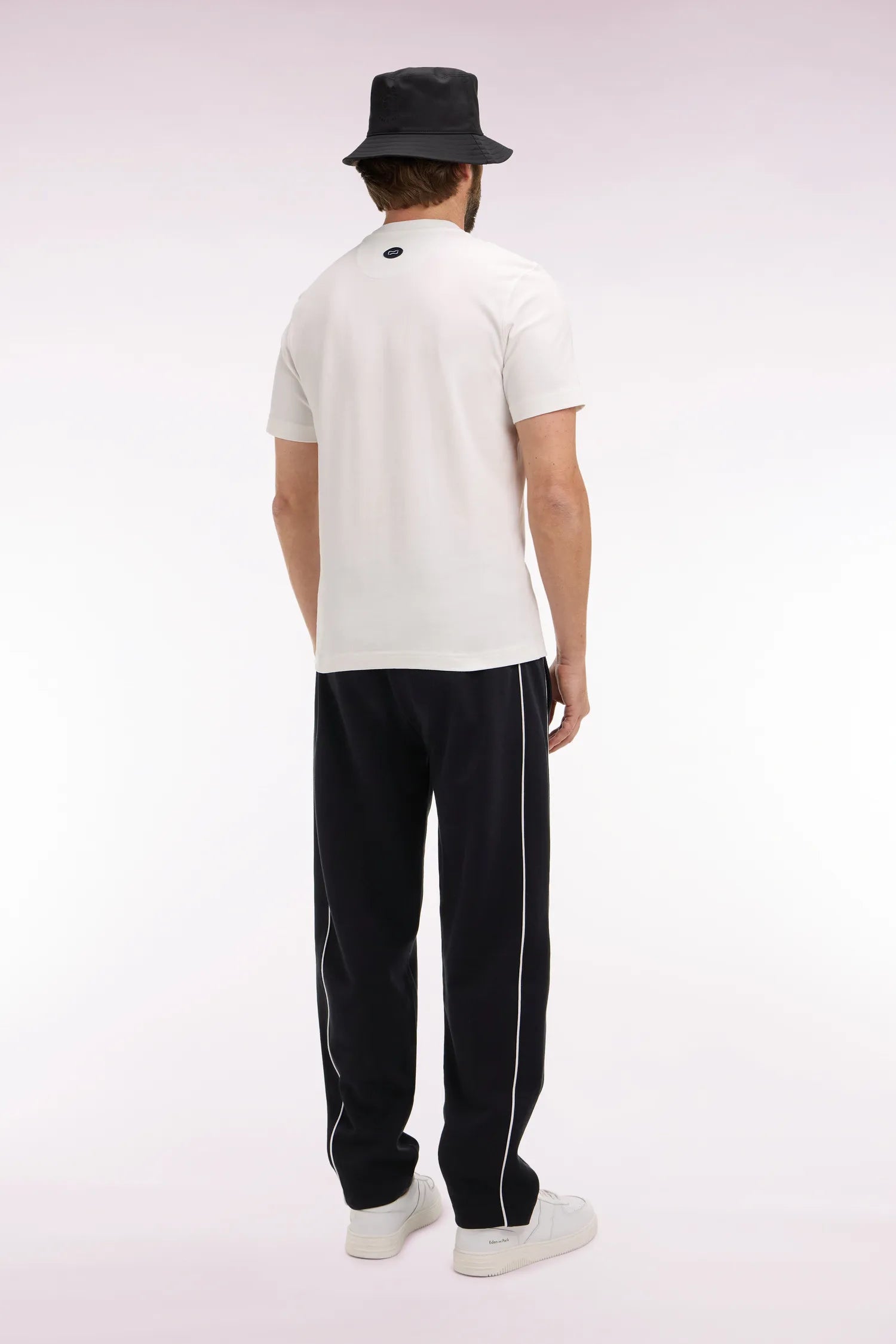 Eden Park 0 Men Regular Fit Black Interlock Jogging Pants with Contrasting Panels SKU: E26MAIJO0008_NO Image 04