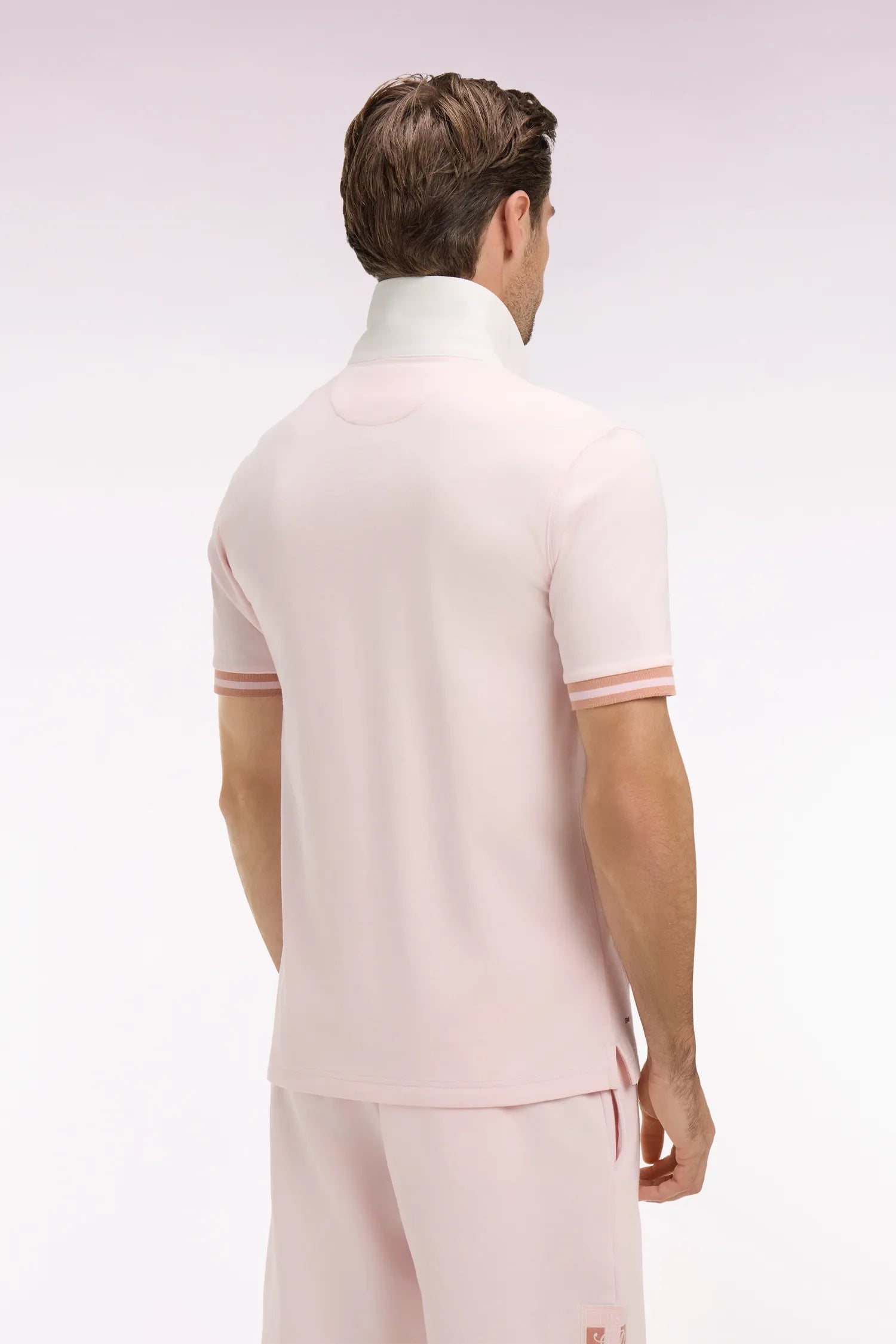 Eden Park 0 Men Short-Sleeved Pink Cotton Jersey Jersey with Embroidered Crest SKU: E26MAIMC0002_ROC21 Image 04