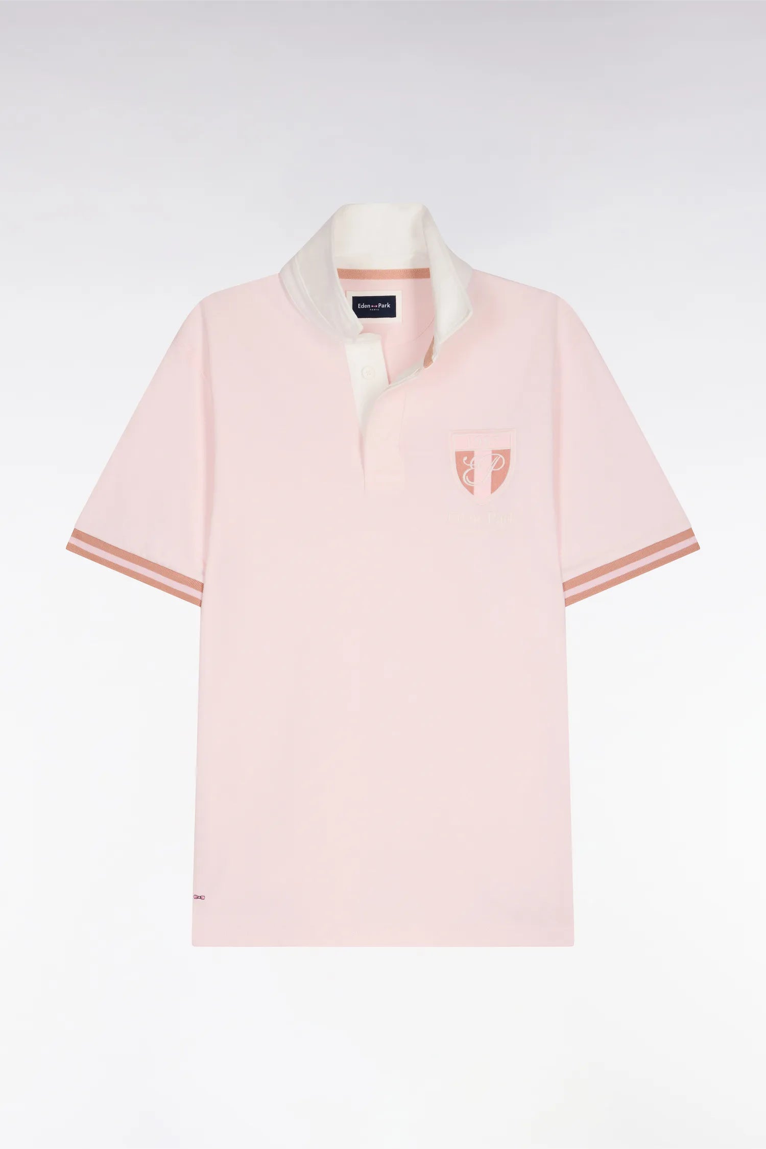Eden Park 0 Men Short-Sleeved Pink Cotton Jersey Jersey with Embroidered Crest SKU: E26MAIMC0002_ROC21 Image 05