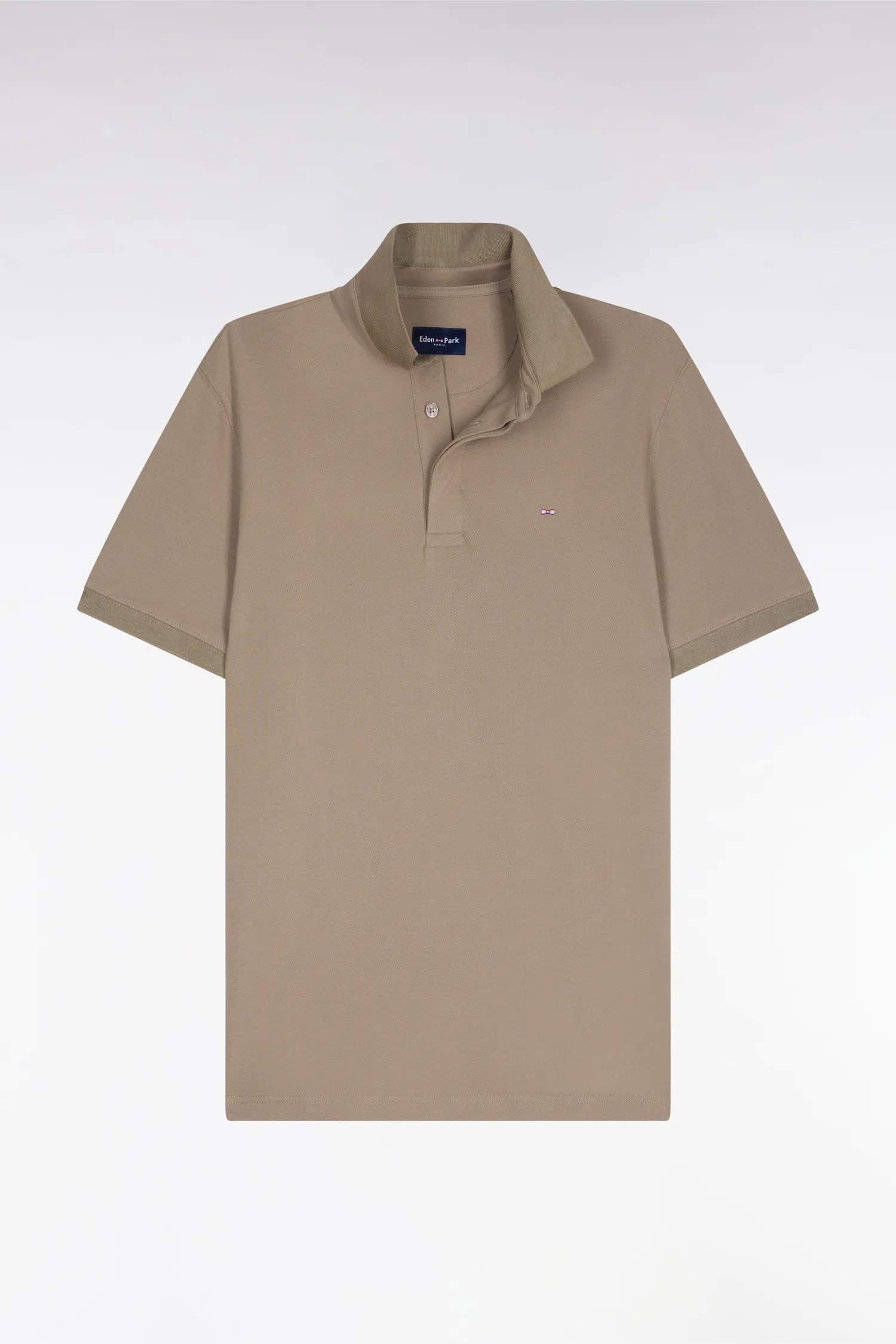 Eden Park 0 Men Short-Sleeved Slim-Fit Brown Cotton Polo Shirt SKU: E26MAIPC0005_BEM Image 05