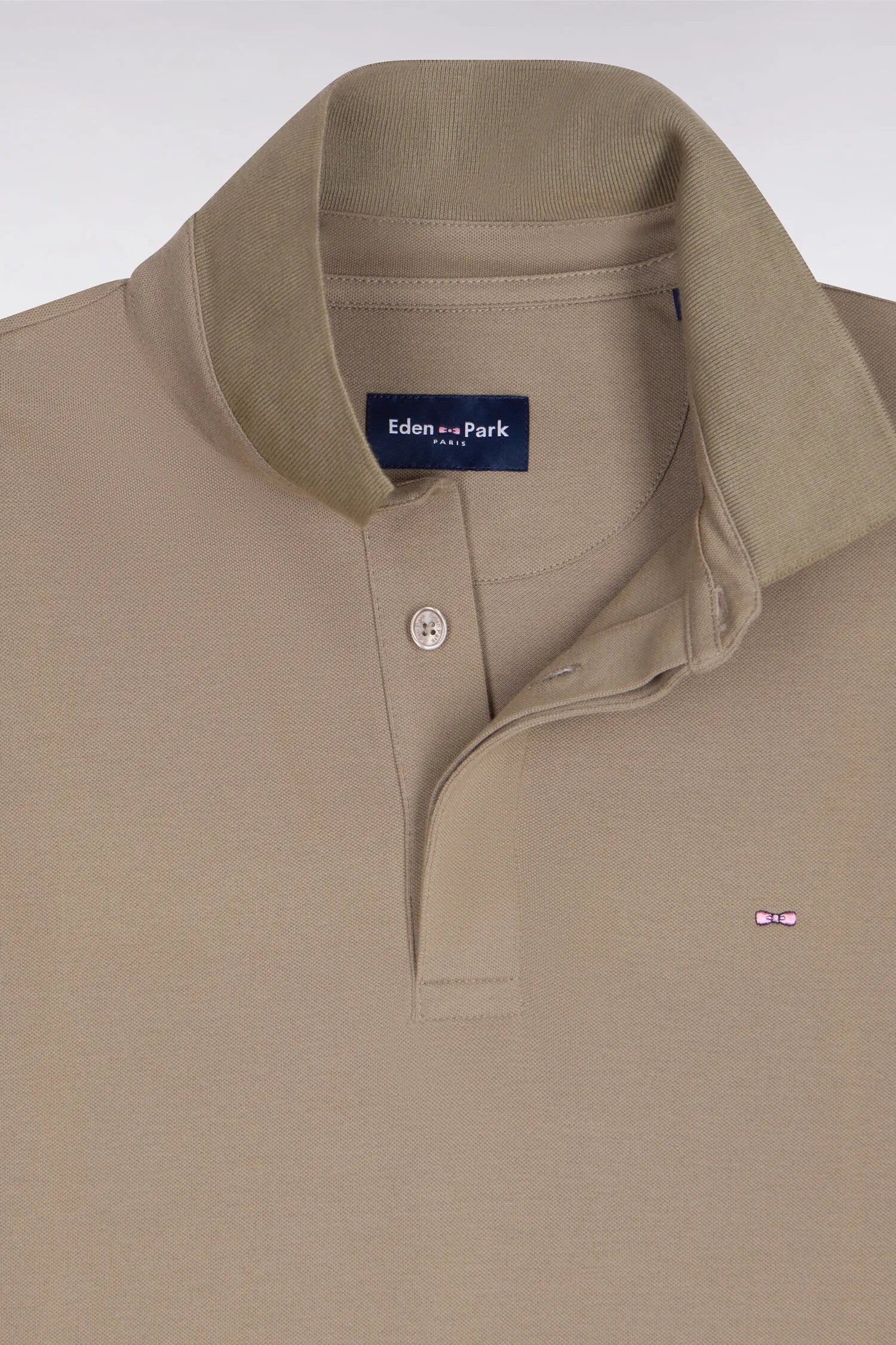 Eden Park 0 Men Short-Sleeved Slim-Fit Brown Cotton Polo Shirt SKU: E26MAIPC0005_BEM Image 06