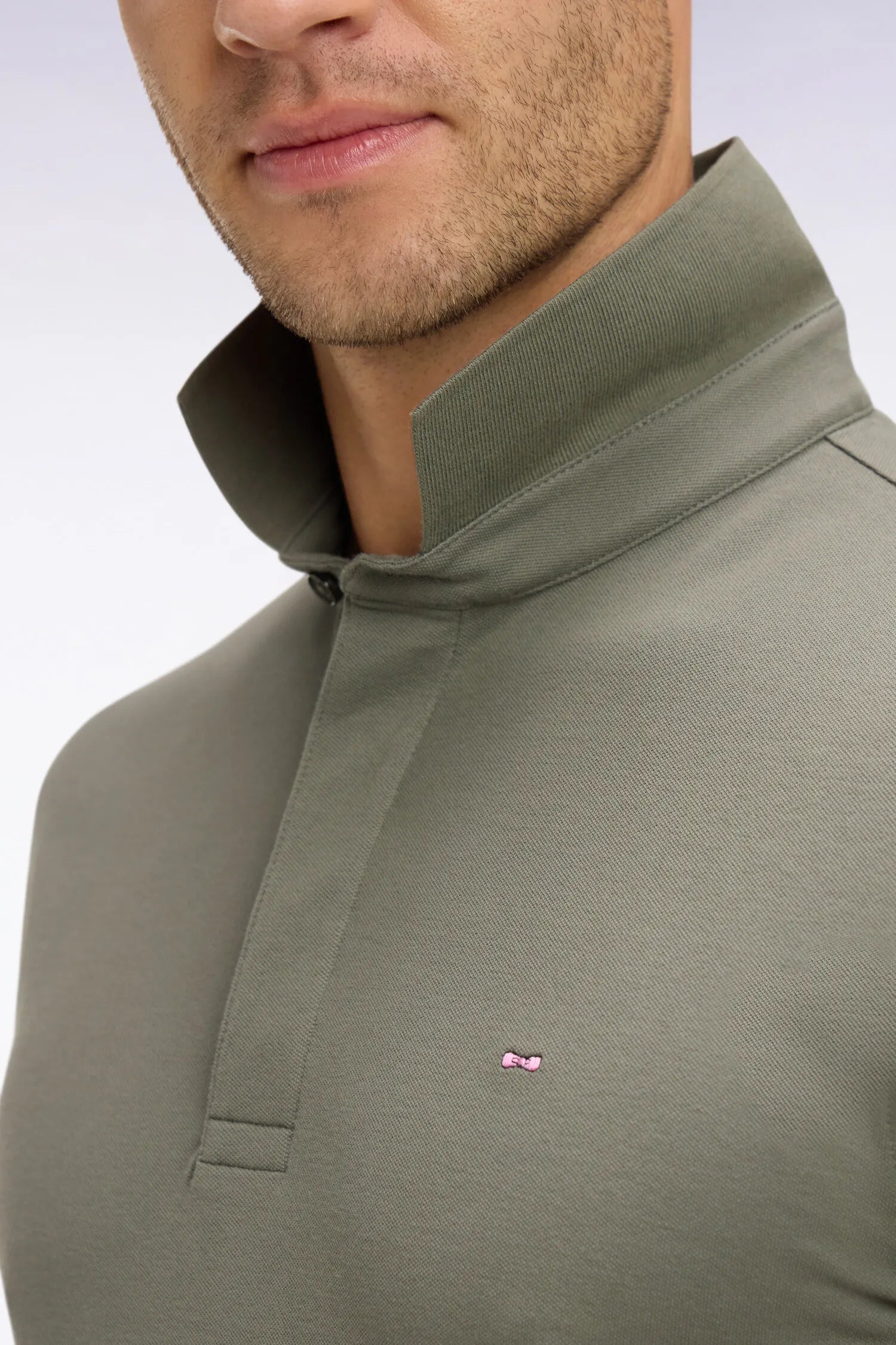Eden Park 0 Men Short-Sleeved Khaki Cotton Polo Shirt SKU: E26MAIPC0005_KAF8 Image 03