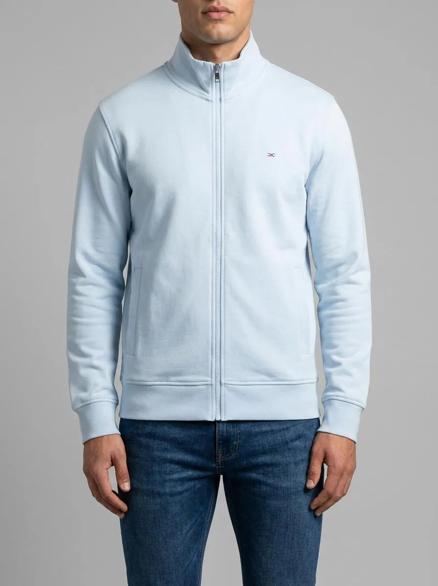 Eden Park 0 Men Sky Blue Cotton Fleece Zip-Up Sweatshirt SKU: E26MAISW0004_BLC25 Image 00