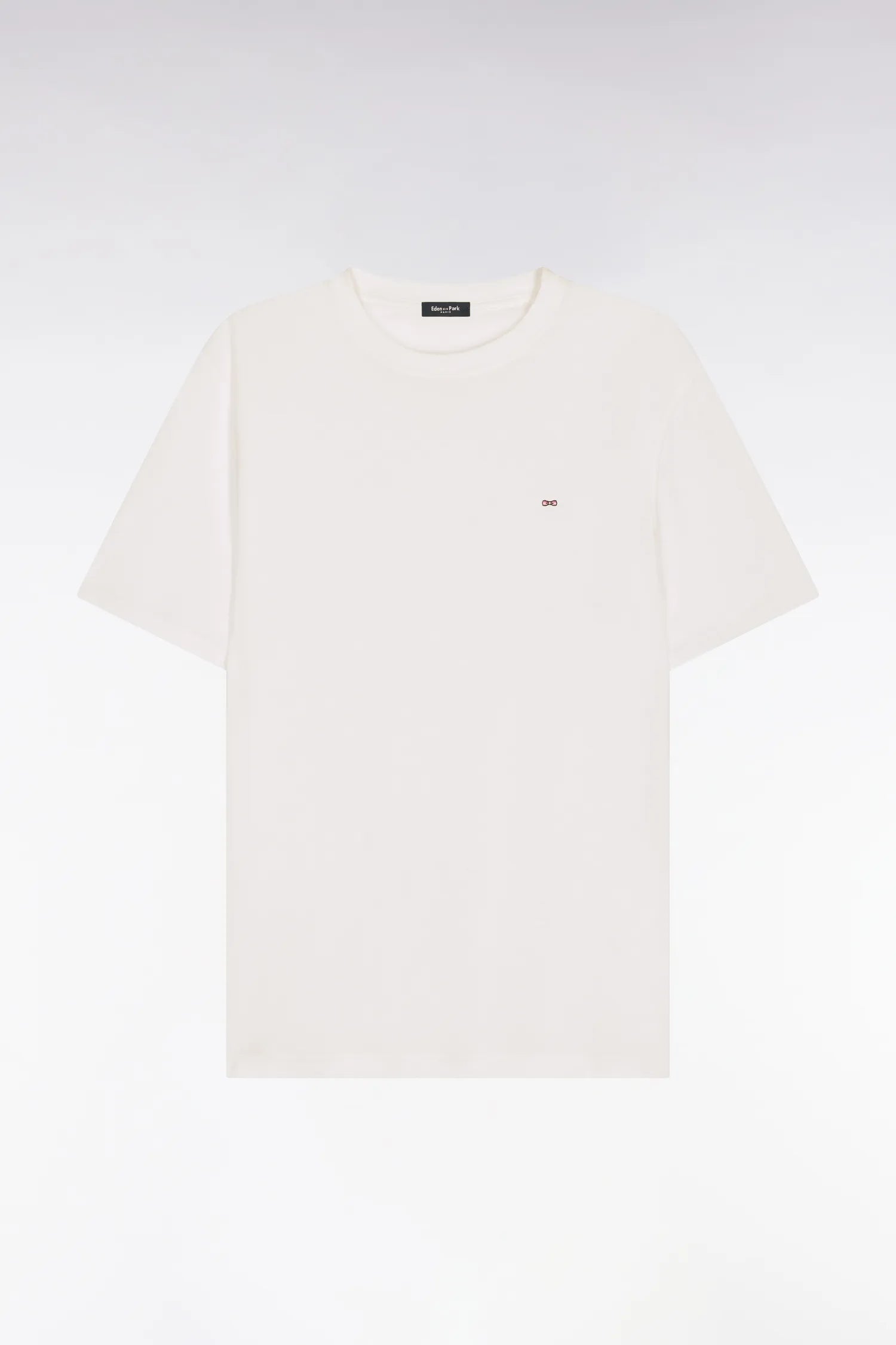 Eden Park White Men Regular Fit Short-Sleeved White Lyocell and Cotton T-Shirt SKU: E26MAITC0009_BC Image 02