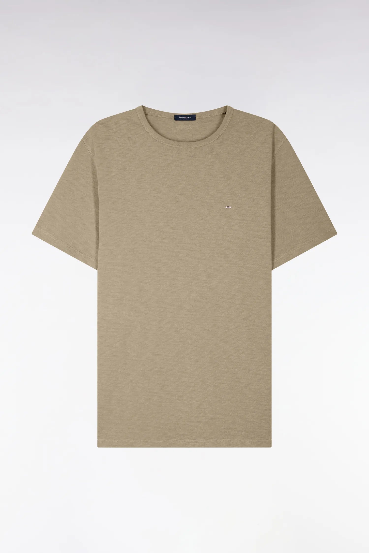 Eden Park 0 Men Short-Sleeved Khaki Cotton Jersey T-Shirt SKU: E26MAITC0010_BEF3 Image 05
