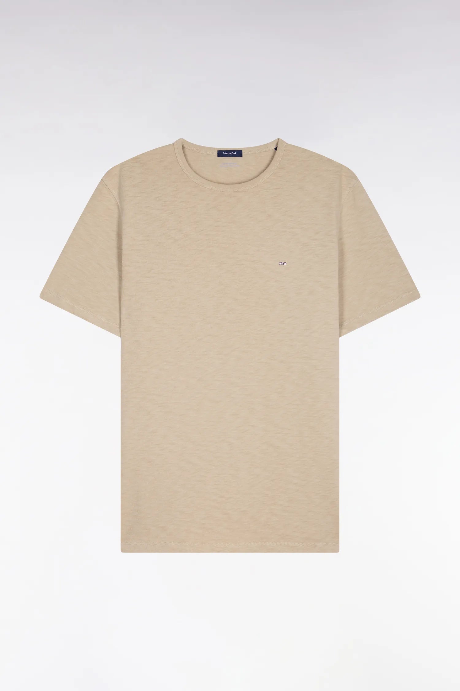 Eden Park 0 Men Short-Sleeved T-Shirt in Beige Slub Cotton Jersey SKU: E26MAITC0010_BEM31 Image 05