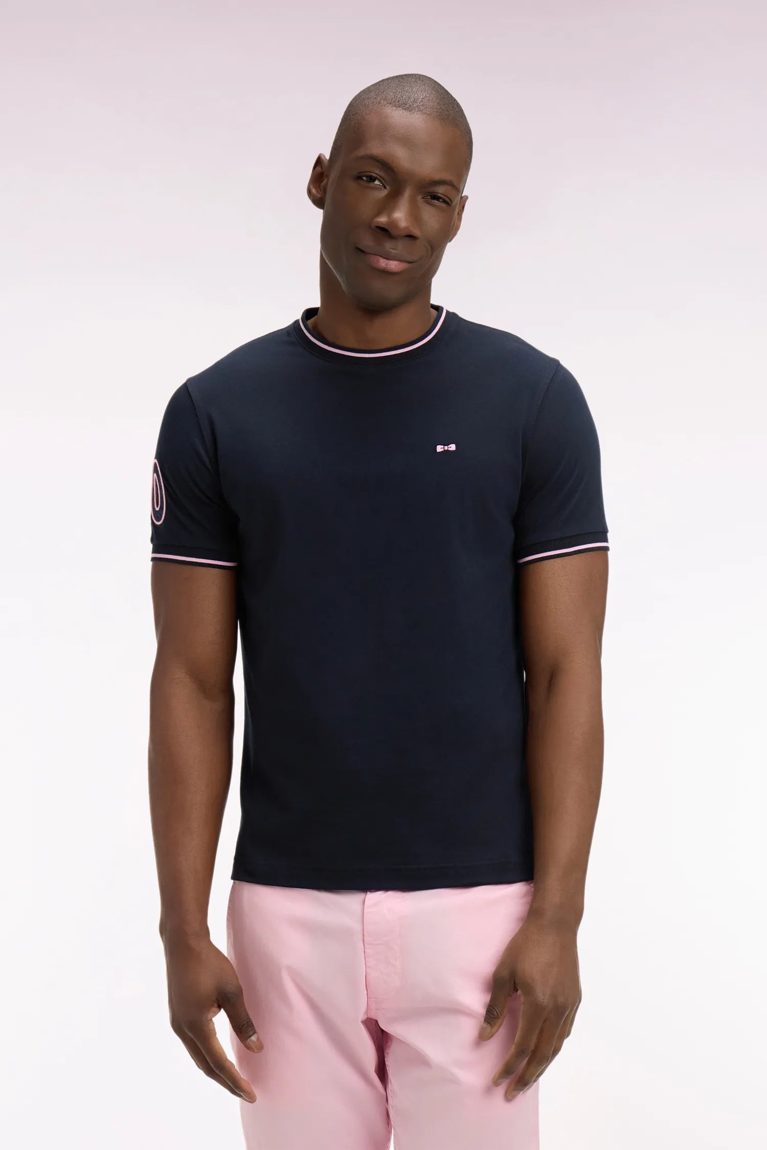 Eden Park 0 Men Navy Cotton Short-Sleeved T-Shirt SKU: E26MAITC0018_BLF Image 01