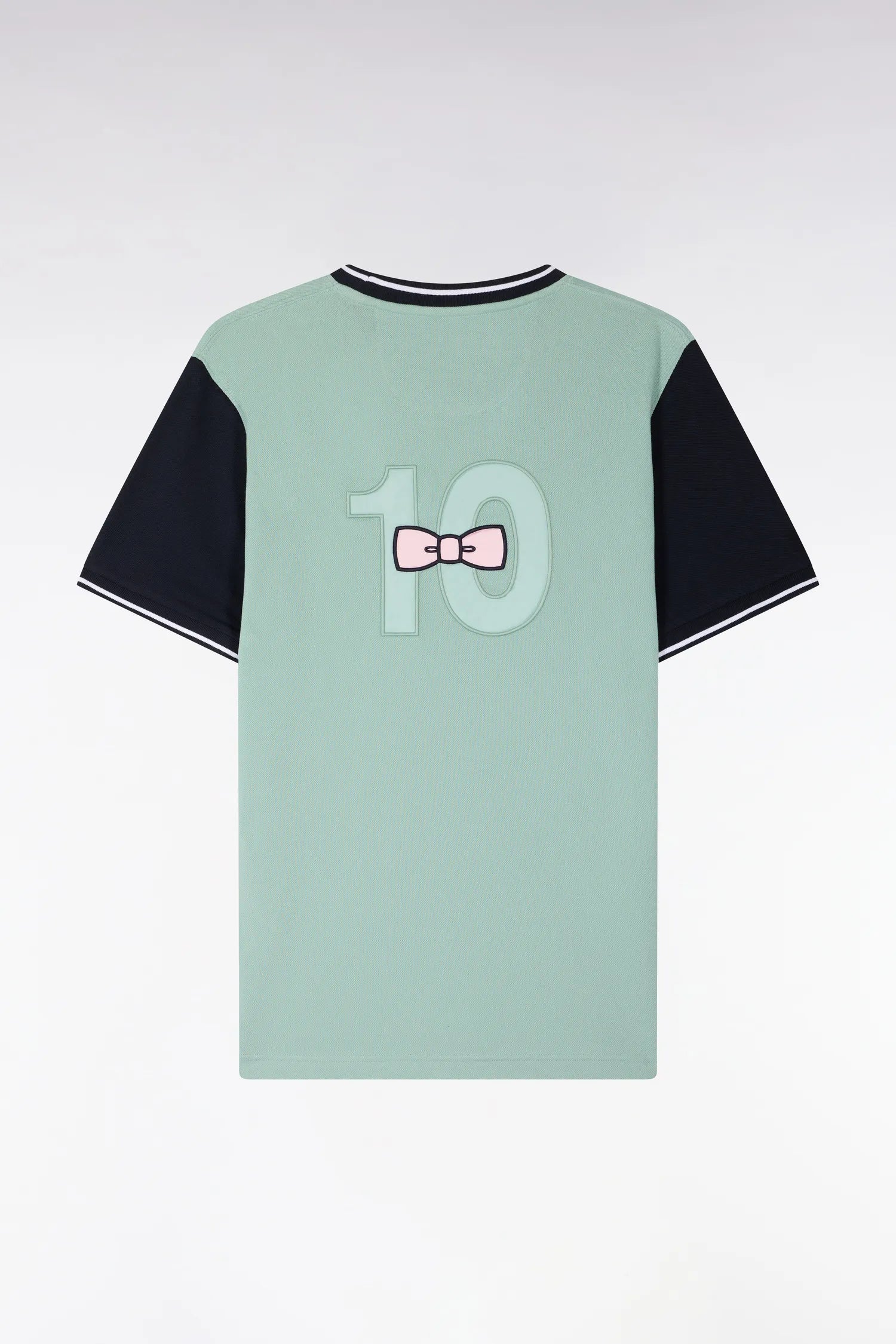 Eden Park Light Green Men Short-Sleeved Regular Fit Light Green Cotton T-Shirt with Embroidery SKU: E26MAITC0023_VEM39 Image 02