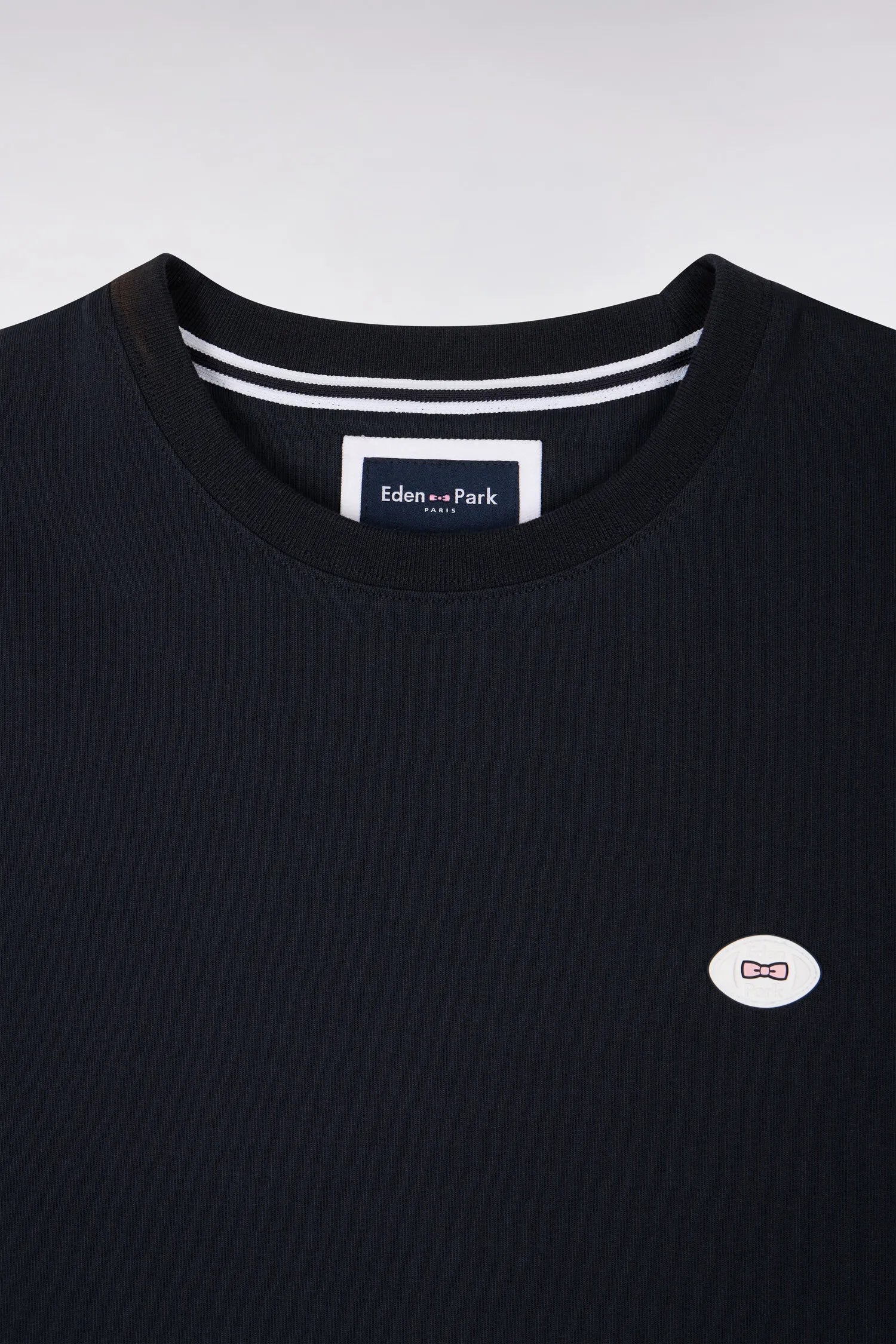 Eden Park 0 Men Regular Fit Short-Sleeved Cotton T-Shirt in Navy SKU: E26MAITC0031_BLF Image 06