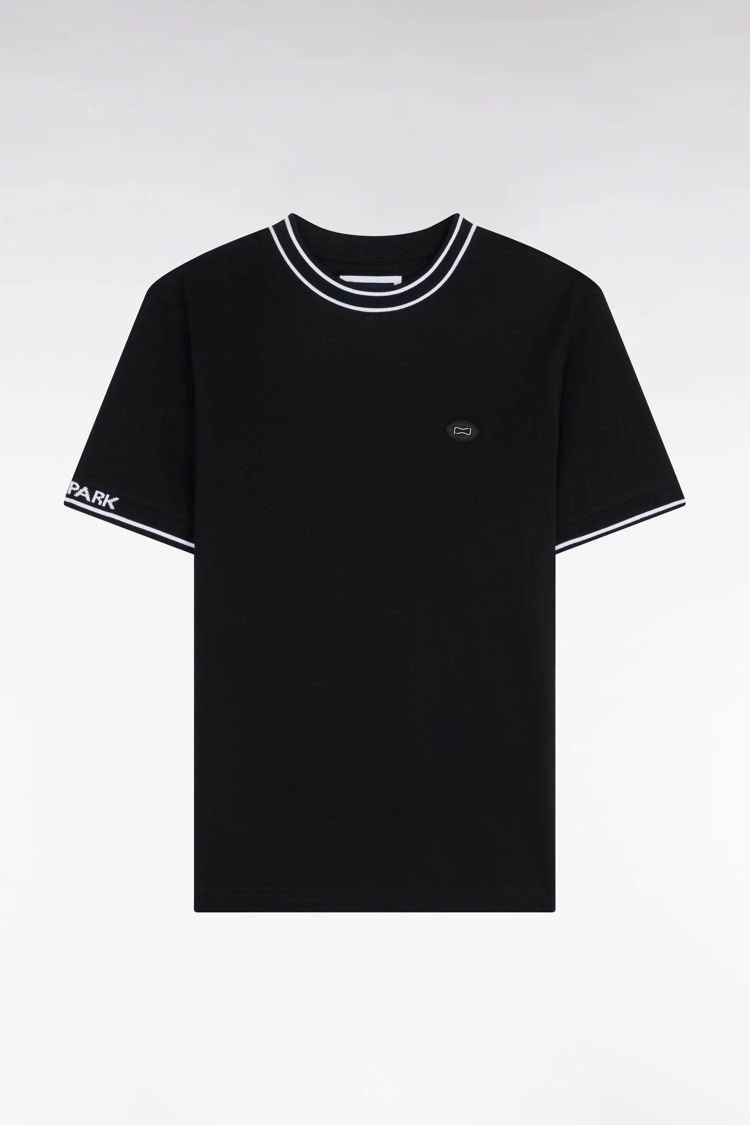 Eden Park 0 Men Eden Park Black Jacquard Cotton Short-Sleeved T-Shirt SKU: E26MAITC0045_NO Image 05
